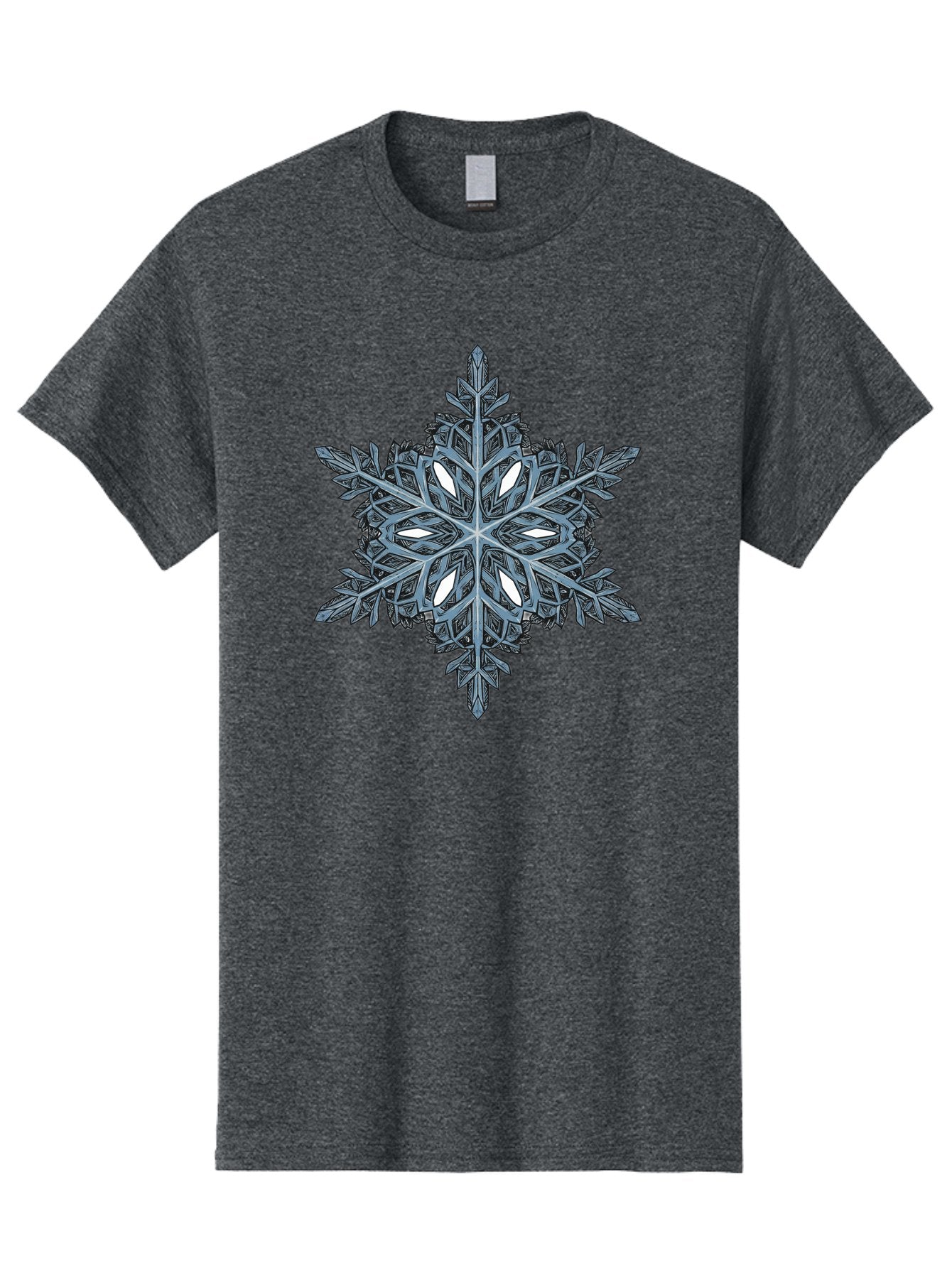 Snowflake Men'S Graphic Tee, 100% Cotton, Comfortable Casual Summer Wear, Machine Washable, Delicate Snowflake, Intricate Design, Frosty Texture, Icy Blue, Six-Sided Symmetry, Winter Wonderland, Frosty Patterns, Unique Snow Crystal, Bac436 4
