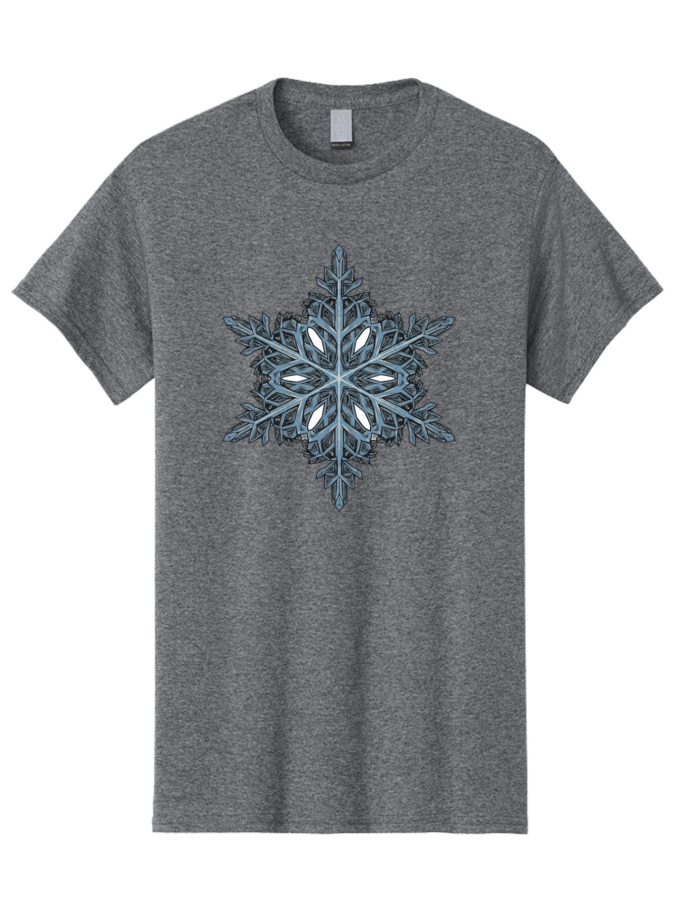 Snowflake Men'S Graphic Tee, 100% Cotton, Comfortable Casual Summer Wear, Machine Washable, Delicate Snowflake, Intricate Design, Frosty Texture, Icy Blue, Six-Sided Symmetry, Winter Wonderland, Frosty Patterns, Unique Snow Crystal, Bac436 15