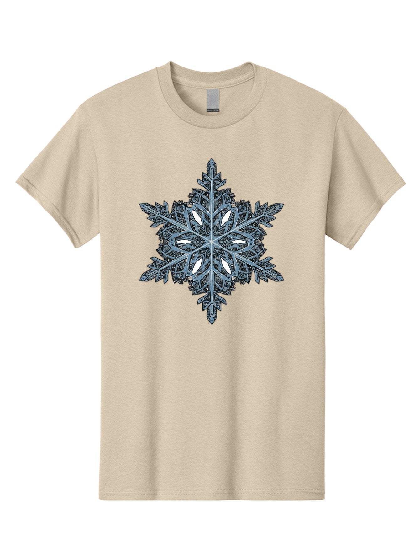 Snowflake Men'S Graphic Tee, 100% Cotton, Comfortable Casual Summer Wear, Machine Washable, Delicate Snowflake, Intricate Design, Frosty Texture, Icy Blue, Six-Sided Symmetry, Winter Wonderland, Frosty Patterns, Unique Snow Crystal, Bac436