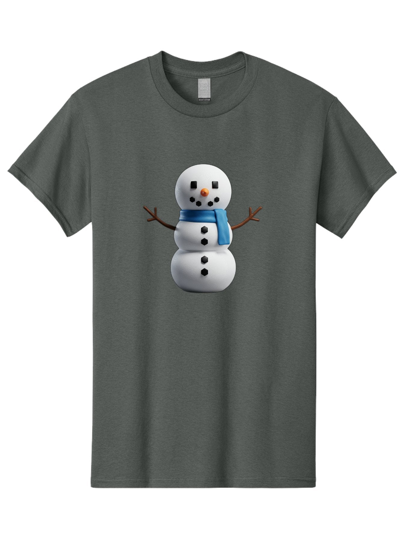 Snowman-3 Men'S Graphic Tee, 100% Cotton, Comfortable Casual Summer Wear, Machine Washable, Snowman With Blue Scarf, Winter Wonderland, Festive Season, Christmas Character, Snow Figure, Holiday Icon, 3D Snowman, Winter Decoration, Bac439 15