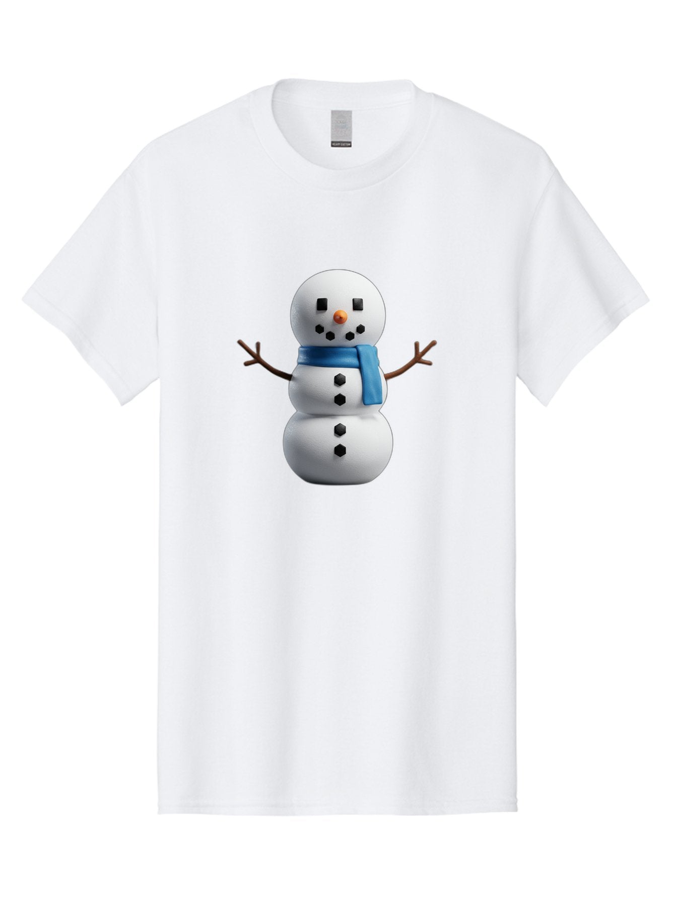 Snowman-3 Men'S Graphic Tee, 100% Cotton, Comfortable Casual Summer Wear, Machine Washable, Snowman With Blue Scarf, Winter Wonderland, Festive Season, Christmas Character, Snow Figure, Holiday Icon, 3D Snowman, Winter Decoration, Bac439 14