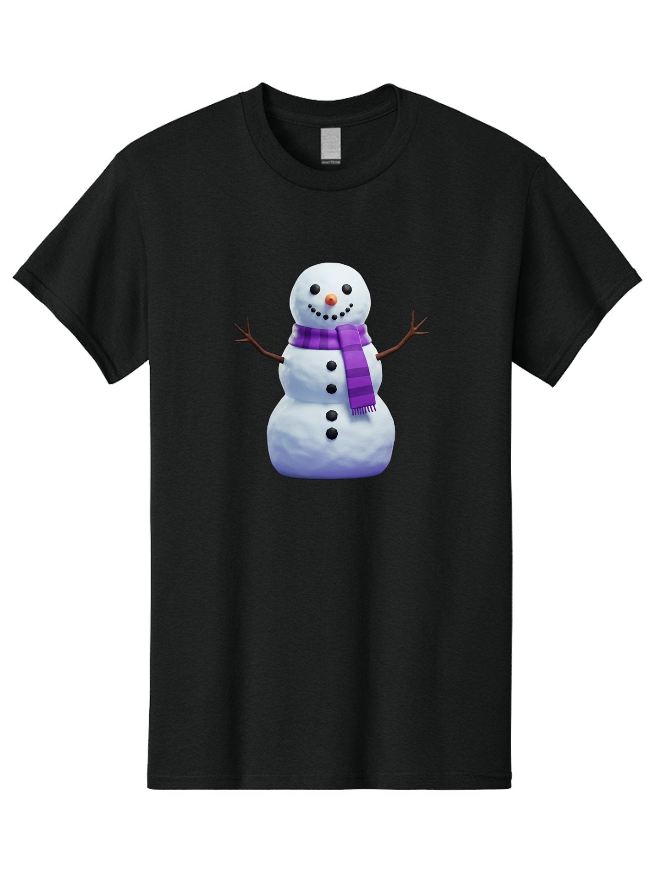 Snowman-5 Men'S Graphic Tee, 100% Cotton, Comfortable Casual Summer Wear, Machine Washable, Snowman With Purple Scarf, Winter Character, Festive Decoration, Cartoon Snowman, Holiday Theme, Snowman Illustration, Winter Wonderland, Bac441 6