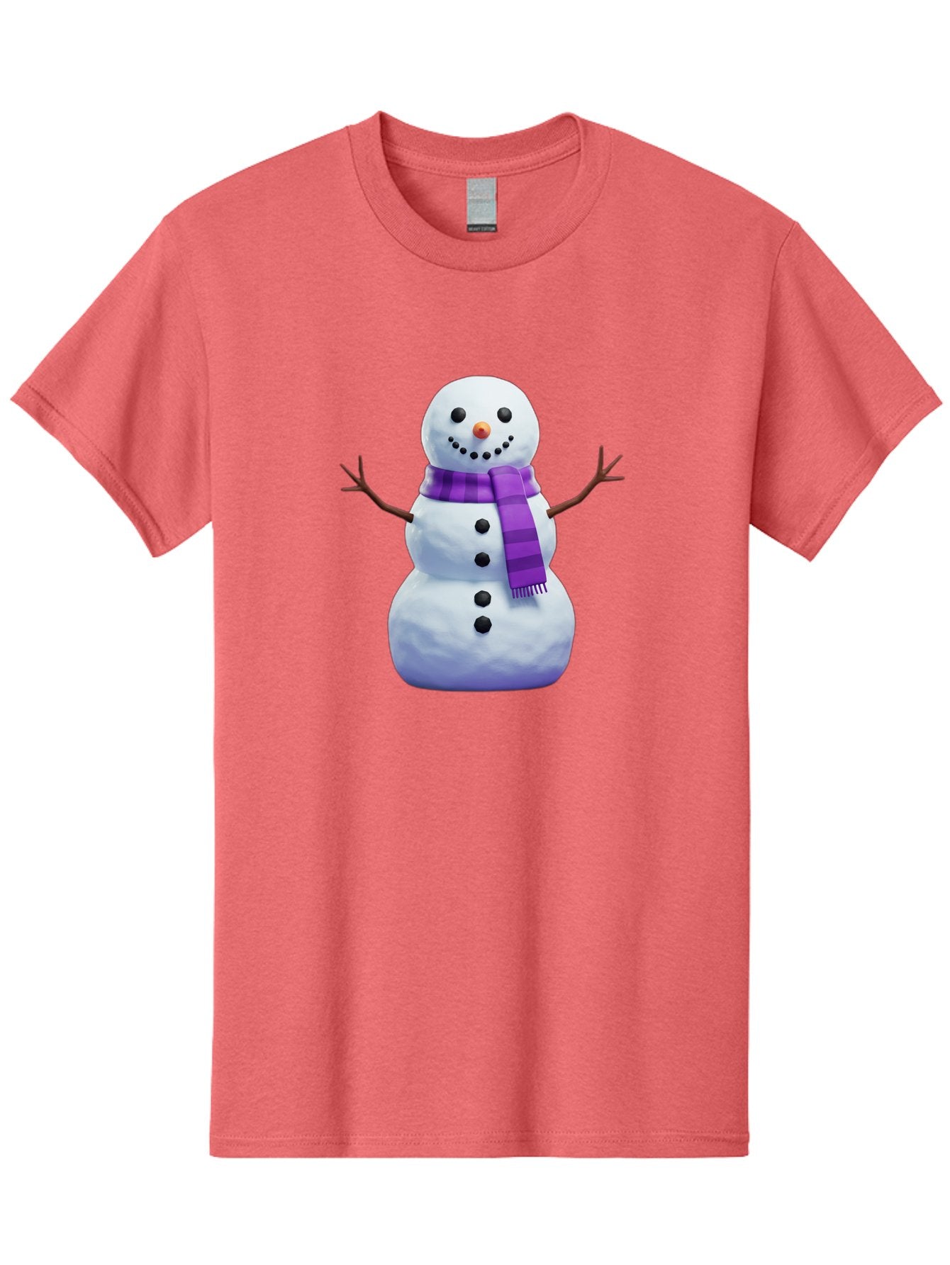Snowman-5 Men'S Graphic Tee, 100% Cotton, Comfortable Casual Summer Wear, Machine Washable, Snowman With Purple Scarf, Winter Character, Festive Decoration, Cartoon Snowman, Holiday Theme, Snowman Illustration, Winter Wonderland, Bac441 3