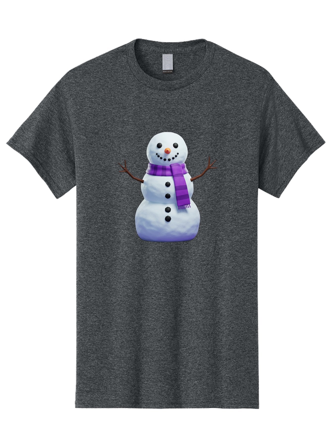 Snowman-5 Men'S Graphic Tee, 100% Cotton, Comfortable Casual Summer Wear, Machine Washable, Snowman With Purple Scarf, Winter Character, Festive Decoration, Cartoon Snowman, Holiday Theme, Snowman Illustration, Winter Wonderland, Bac441 5
