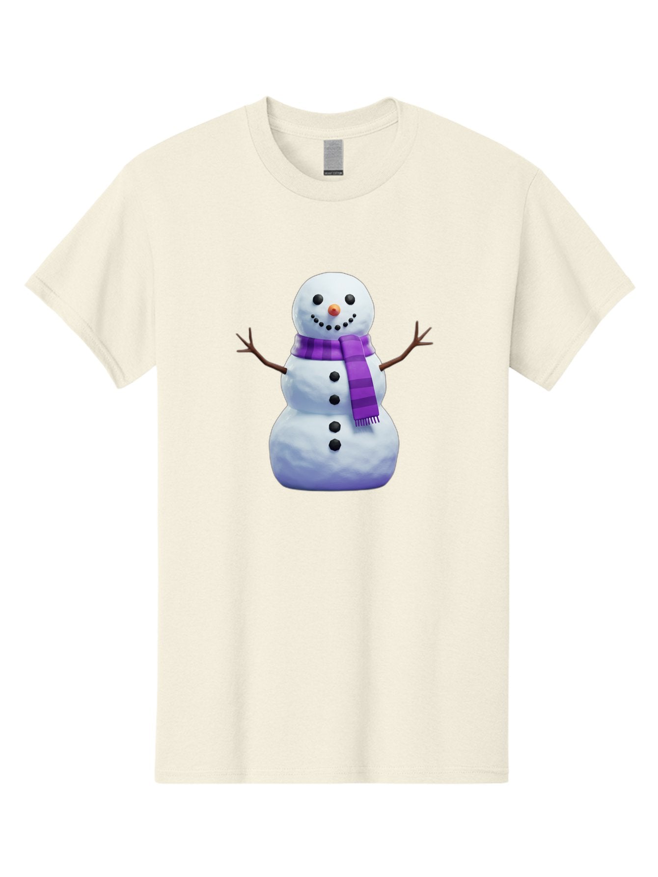 Snowman-5 Men'S Graphic Tee, 100% Cotton, Comfortable Casual Summer Wear, Machine Washable, Snowman With Purple Scarf, Winter Character, Festive Decoration, Cartoon Snowman, Holiday Theme, Snowman Illustration, Winter Wonderland, Bac441 9