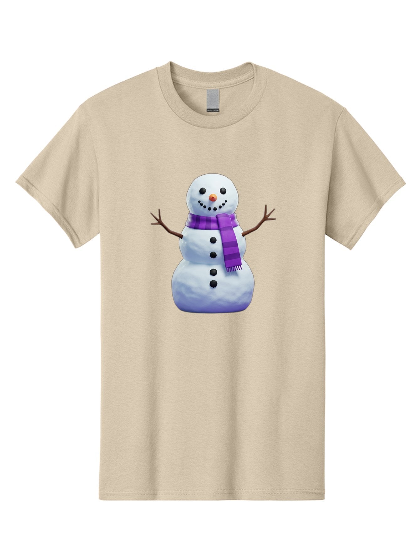 Snowman-5 Men'S Graphic Tee, 100% Cotton, Comfortable Casual Summer Wear, Machine Washable, Snowman With Purple Scarf, Winter Character, Festive Decoration, Cartoon Snowman, Holiday Theme, Snowman Illustration, Winter Wonderland, Bac441 8
