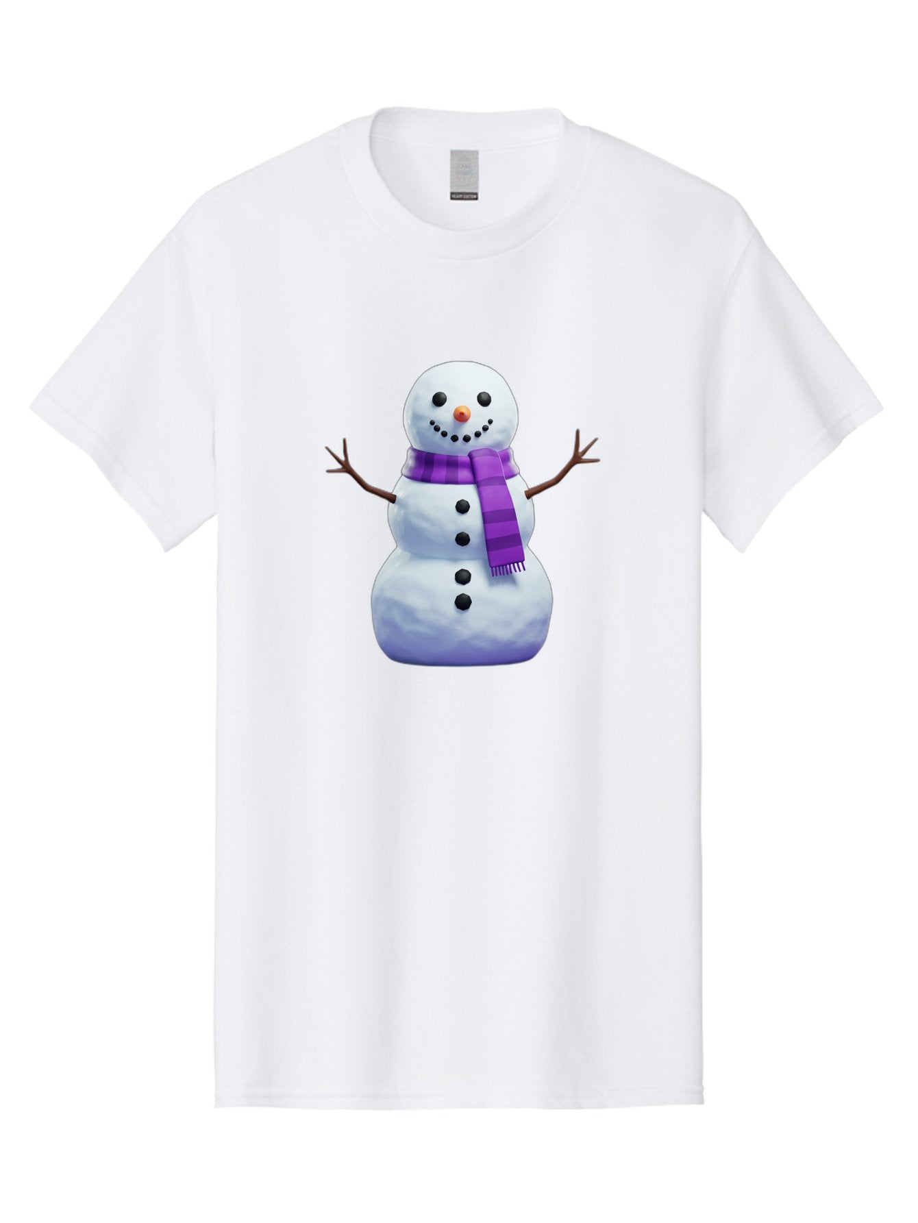 Snowman-5 Men'S Graphic Tee, 100% Cotton, Comfortable Casual Summer Wear, Machine Washable, Snowman With Purple Scarf, Winter Character, Festive Decoration, Cartoon Snowman, Holiday Theme, Snowman Illustration, Winter Wonderland, Bac441 13