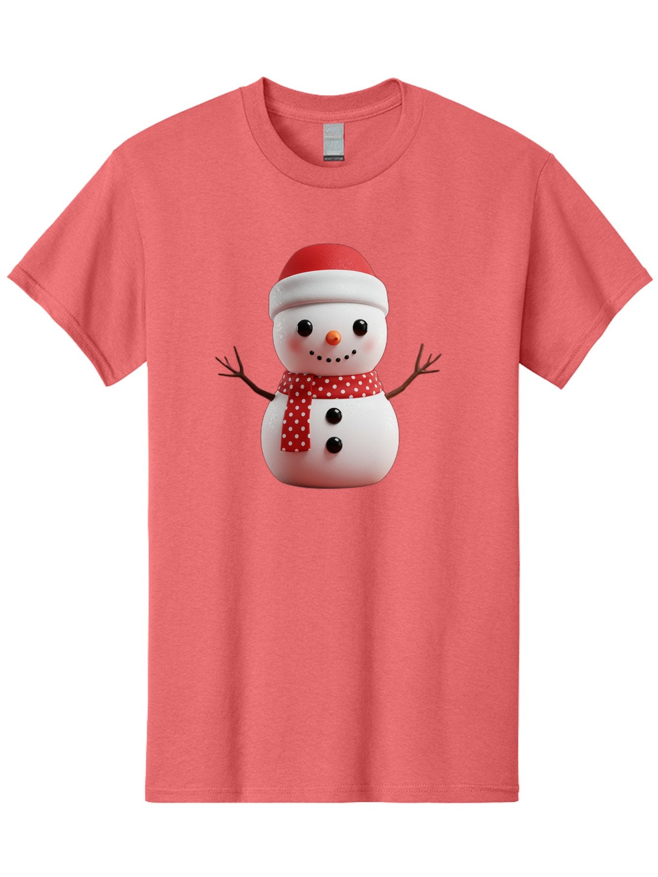 Snowman Men'S Graphic Tee, 100% Cotton, Comfortable Casual Summer Wear, Machine Washable, Snowman Figurine, Winter Decoration, Festive Snowman, Holiday Character, Red Scarf, White Polka Dots, Christmas Ornament, Snowman Charm, Bac445 11