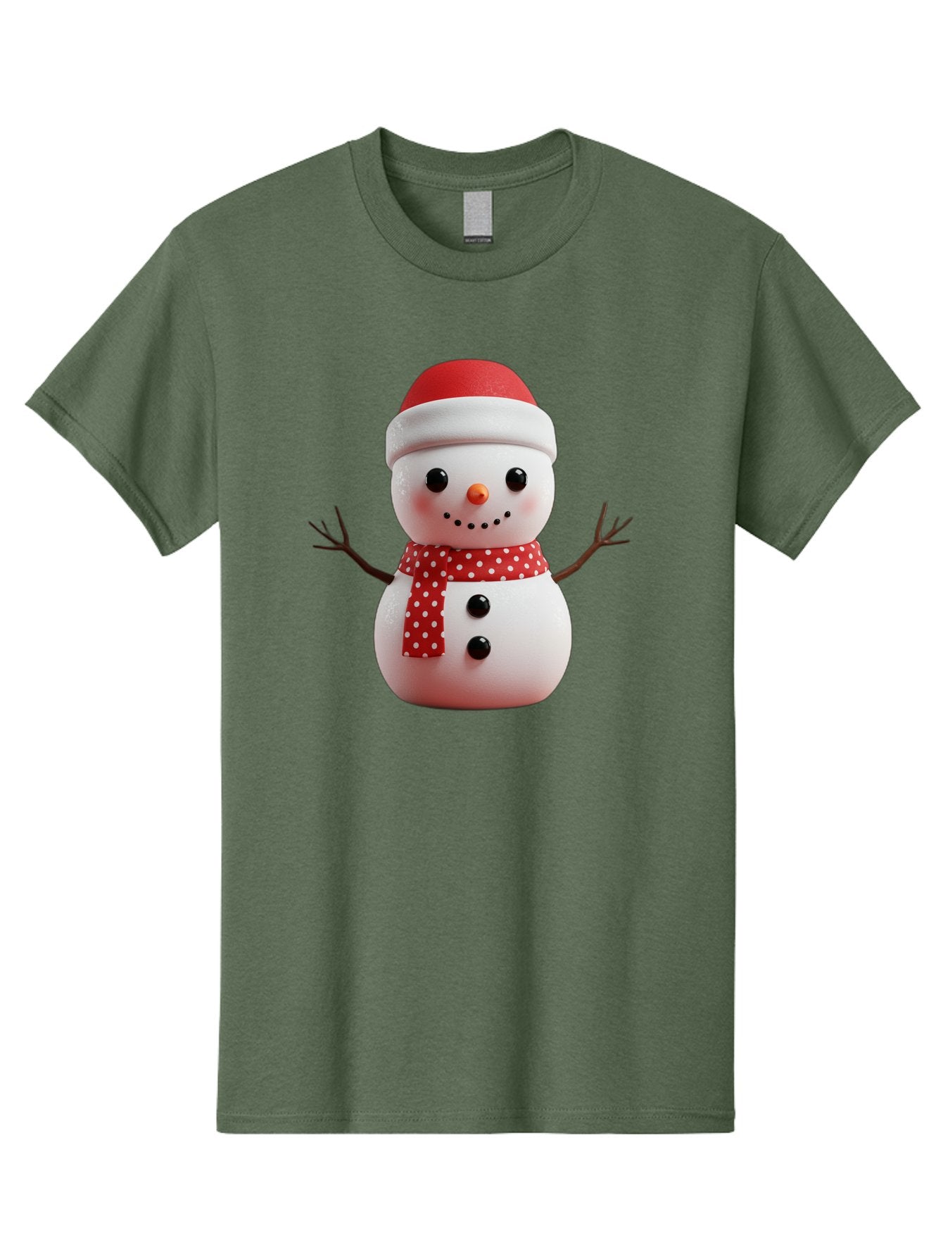 Snowman Men'S Graphic Tee, 100% Cotton, Comfortable Casual Summer Wear, Machine Washable, Snowman Figurine, Winter Decoration, Festive Snowman, Holiday Character, Red Scarf, White Polka Dots, Christmas Ornament, Snowman Charm, Bac445 9