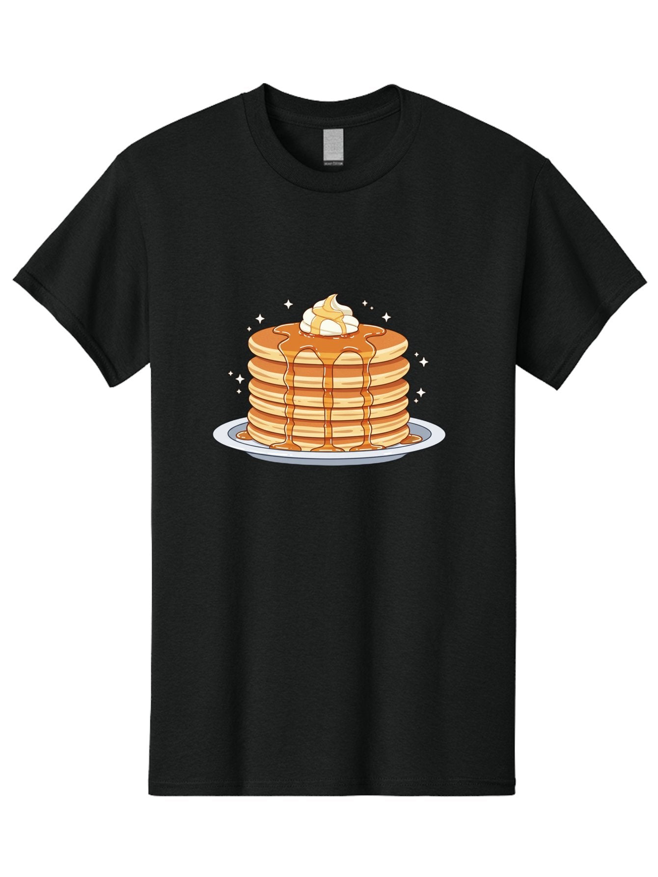 Stack-Of-Pancakes Men'S Graphic Tee, 100% Cotton, Comfortable Casual Summer Wear, Machine Washable, Stacked Pancakes, Whipped Cream Topping, Maple Syrup Dripping, Sweet Breakfast, Fluffy Pancakes, Breakfast Treat, Morning Meal, Bac446 11