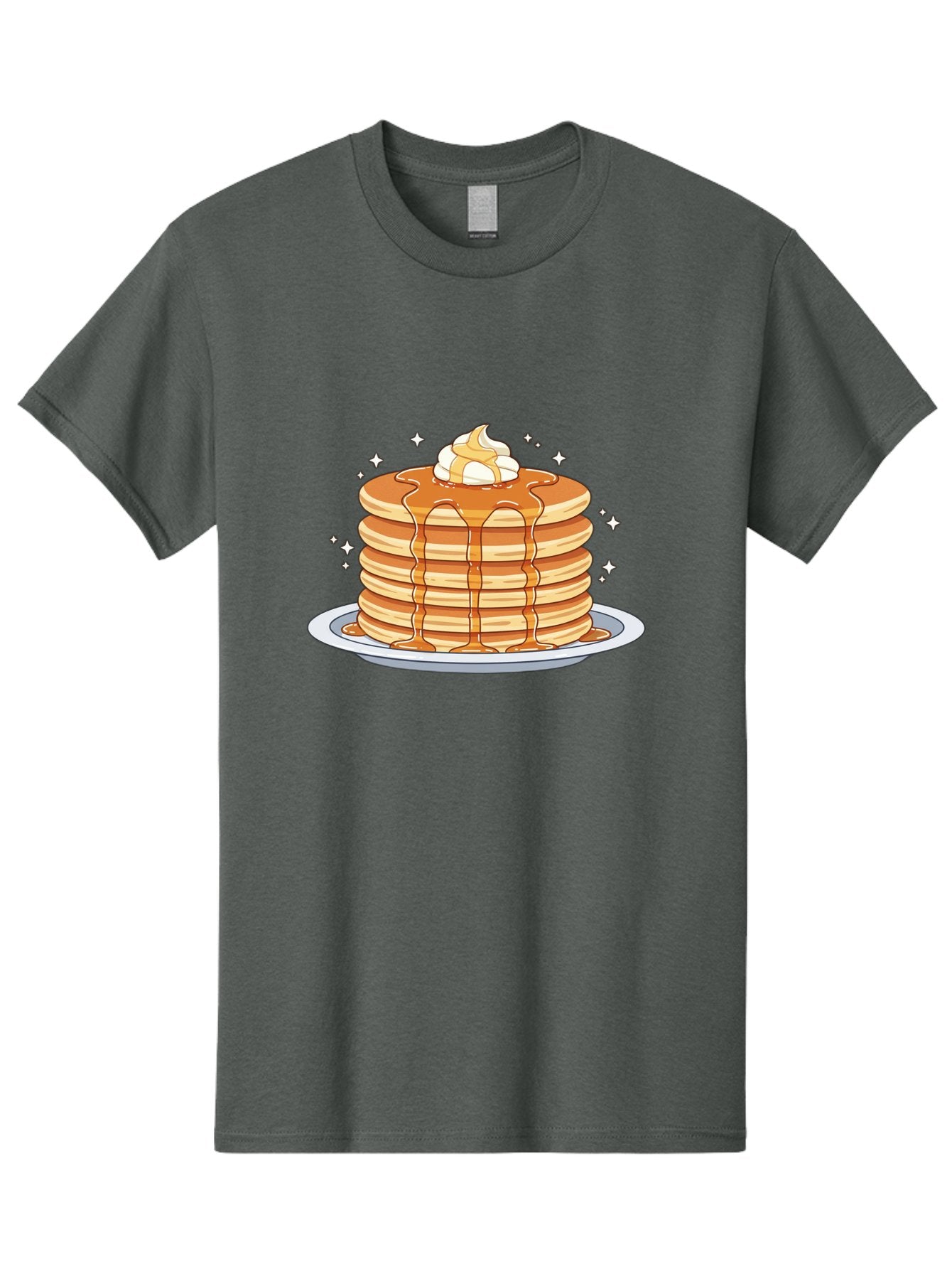 Stack-Of-Pancakes Men'S Graphic Tee, 100% Cotton, Comfortable Casual Summer Wear, Machine Washable, Stacked Pancakes, Whipped Cream Topping, Maple Syrup Dripping, Sweet Breakfast, Fluffy Pancakes, Breakfast Treat, Morning Meal, Bac446 12