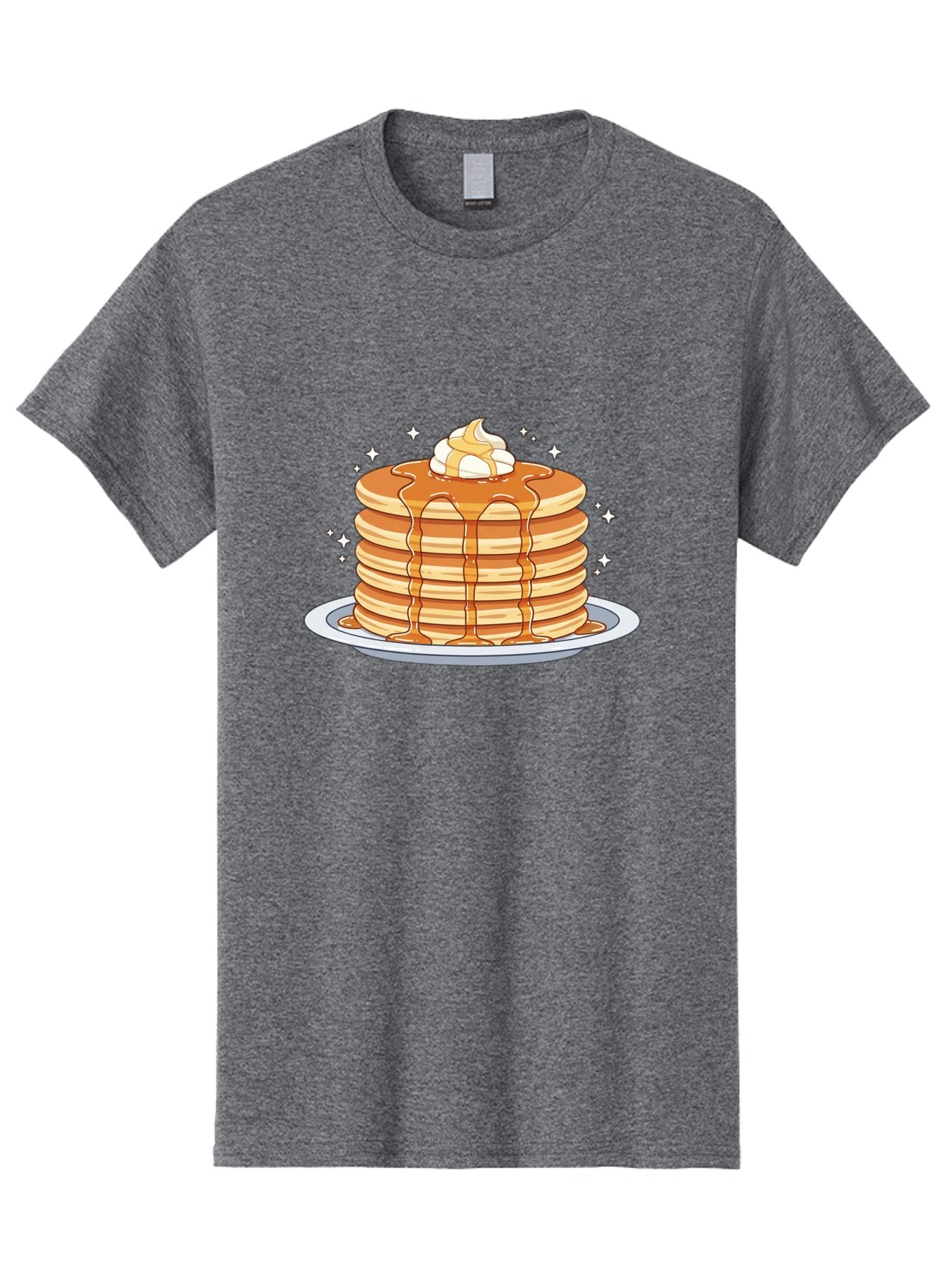 Stack-Of-Pancakes Men'S Graphic Tee, 100% Cotton, Comfortable Casual Summer Wear, Machine Washable, Stacked Pancakes, Whipped Cream Topping, Maple Syrup Dripping, Sweet Breakfast, Fluffy Pancakes, Breakfast Treat, Morning Meal, Bac446 14