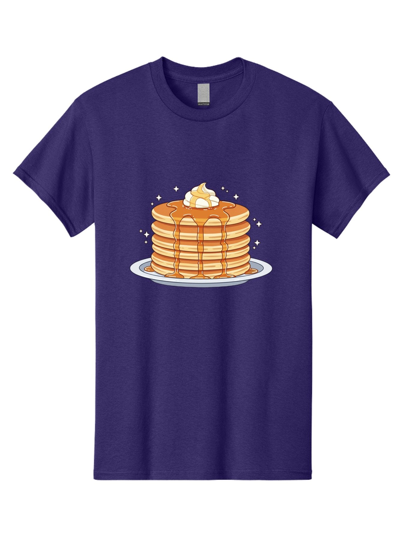 Stack-Of-Pancakes Men'S Graphic Tee, 100% Cotton, Comfortable Casual Summer Wear, Machine Washable, Stacked Pancakes, Whipped Cream Topping, Maple Syrup Dripping, Sweet Breakfast, Fluffy Pancakes, Breakfast Treat, Morning Meal, Bac446 7