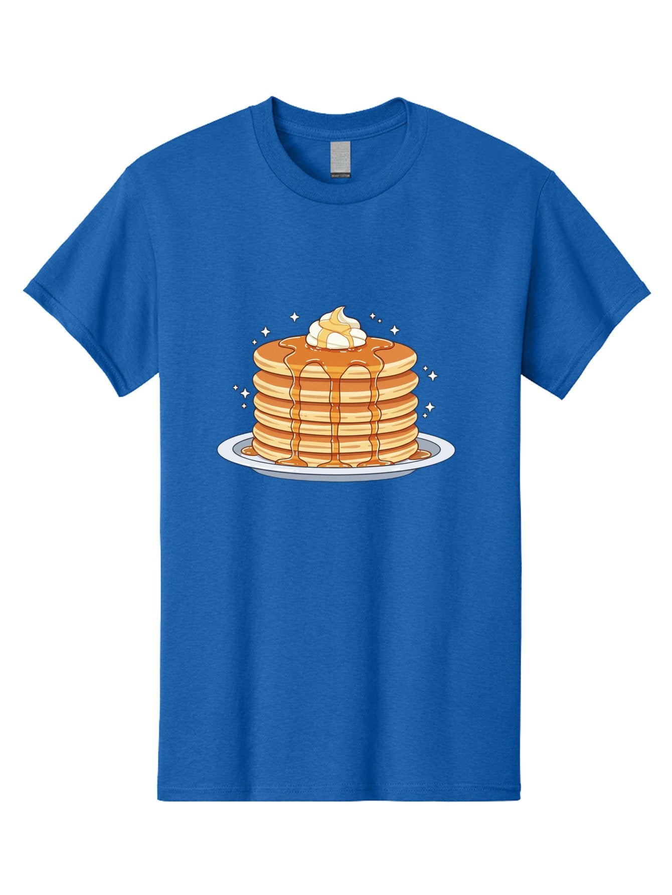 Stack-Of-Pancakes Men'S Graphic Tee, 100% Cotton, Comfortable Casual Summer Wear, Machine Washable, Stacked Pancakes, Whipped Cream Topping, Maple Syrup Dripping, Sweet Breakfast, Fluffy Pancakes, Breakfast Treat, Morning Meal, Bac446 8
