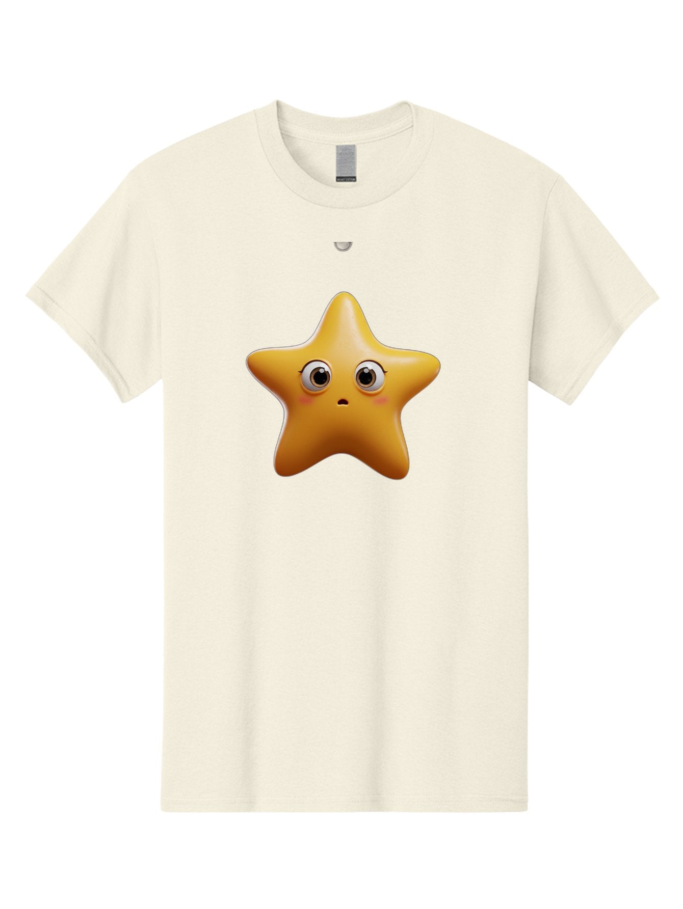 Star-Emoji Men'S Graphic Tee, 100% Cotton, Comfortable Casual Summer Wear, Machine Washable, Cartoon Star, Cute Expression, Surprised Face, Shiny Star, 3D Illustration, Yellow Star, Emoji Character, Surprised Emoji Bac451 14