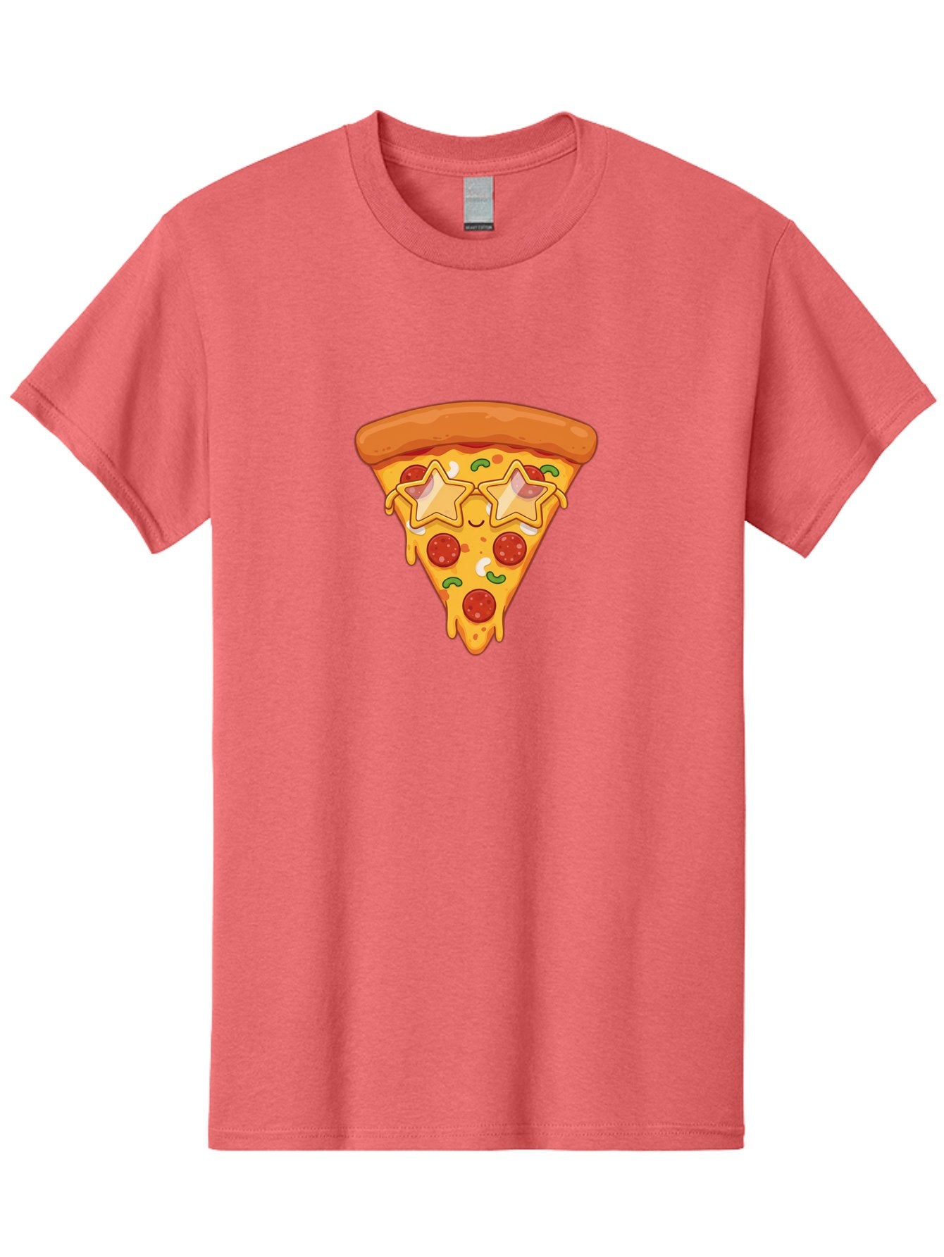 Star-Pizza-Slice Men'S Graphic Tee, 100% Cotton, Comfortable Casual Summer Wear, Machine Washable, Pizza Slice, Melted Cheese, Pepperoni Pizza, Star-Shaped Toppings, Cartoon-Style Pizza, Cheesy Goodness, Savory Delight, Pizza Love, Foodie Fun, Bac452 9