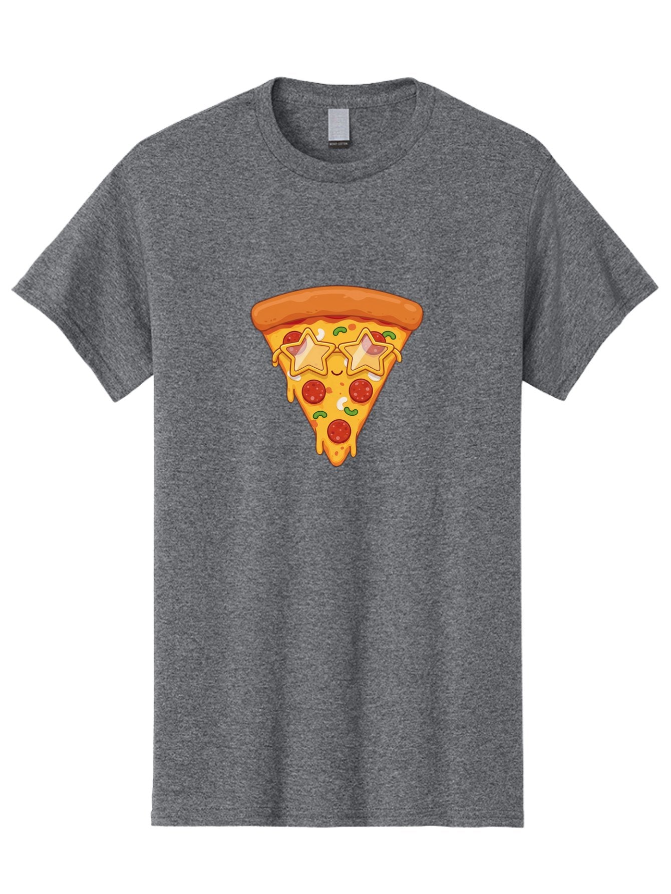 Star-Pizza-Slice Men'S Graphic Tee, 100% Cotton, Comfortable Casual Summer Wear, Machine Washable, Pizza Slice, Melted Cheese, Pepperoni Pizza, Star-Shaped Toppings, Cartoon-Style Pizza, Cheesy Goodness, Savory Delight, Pizza Love, Foodie Fun, Bac452 6