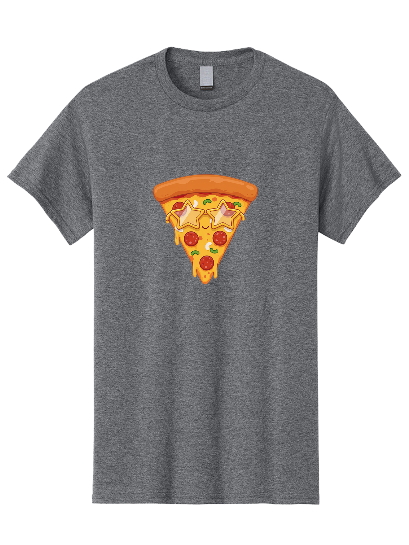 Star-Pizza-Slice Men'S Graphic Tee, 100% Cotton, Comfortable Casual Summer Wear, Machine Washable, Pizza Slice, Melted Cheese, Pepperoni Pizza, Star-Shaped Toppings, Cartoon-Style Pizza, Cheesy Goodness, Savory Delight, Pizza Love, Foodie Fun, Bac452 7