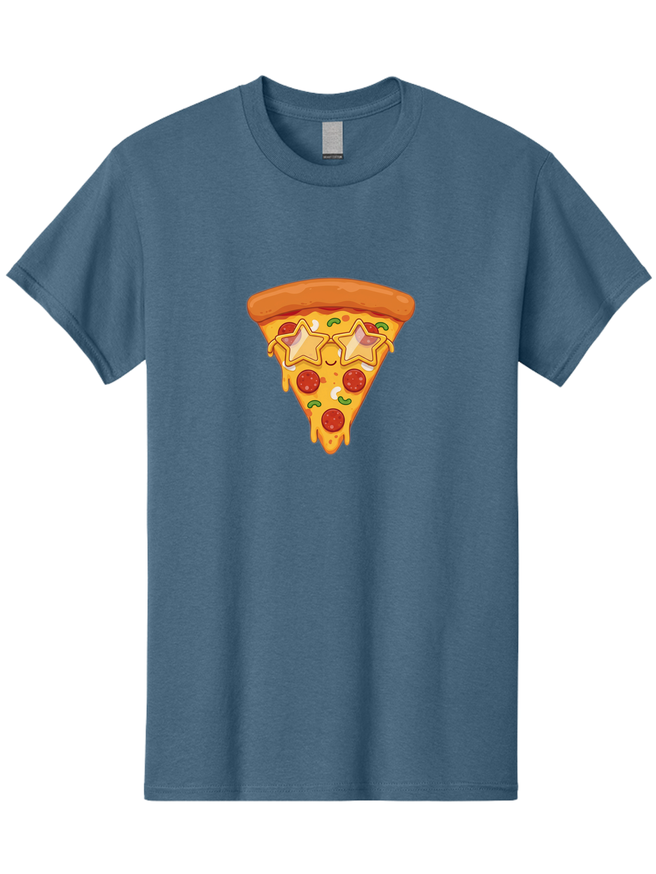 Star-Pizza-Slice Men'S Graphic Tee, 100% Cotton, Comfortable Casual Summer Wear, Machine Washable, Pizza Slice, Melted Cheese, Pepperoni Pizza, Star-Shaped Toppings, Cartoon-Style Pizza, Cheesy Goodness, Savory Delight, Pizza Love, Foodie Fun, Bac452 4
