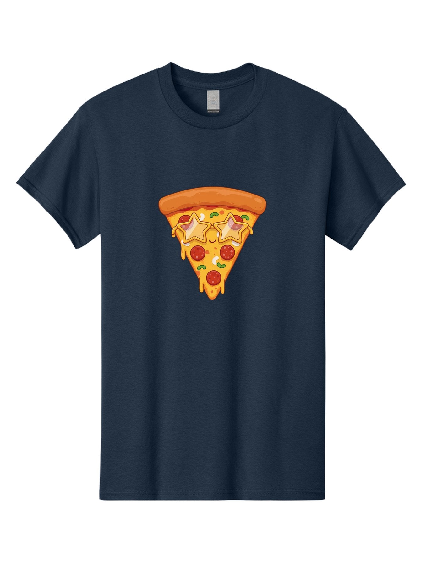 Star-Pizza-Slice Men'S Graphic Tee, 100% Cotton, Comfortable Casual Summer Wear, Machine Washable, Pizza Slice, Melted Cheese, Pepperoni Pizza, Star-Shaped Toppings, Cartoon-Style Pizza, Cheesy Goodness, Savory Delight, Pizza Love, Foodie Fun, Bac452 13