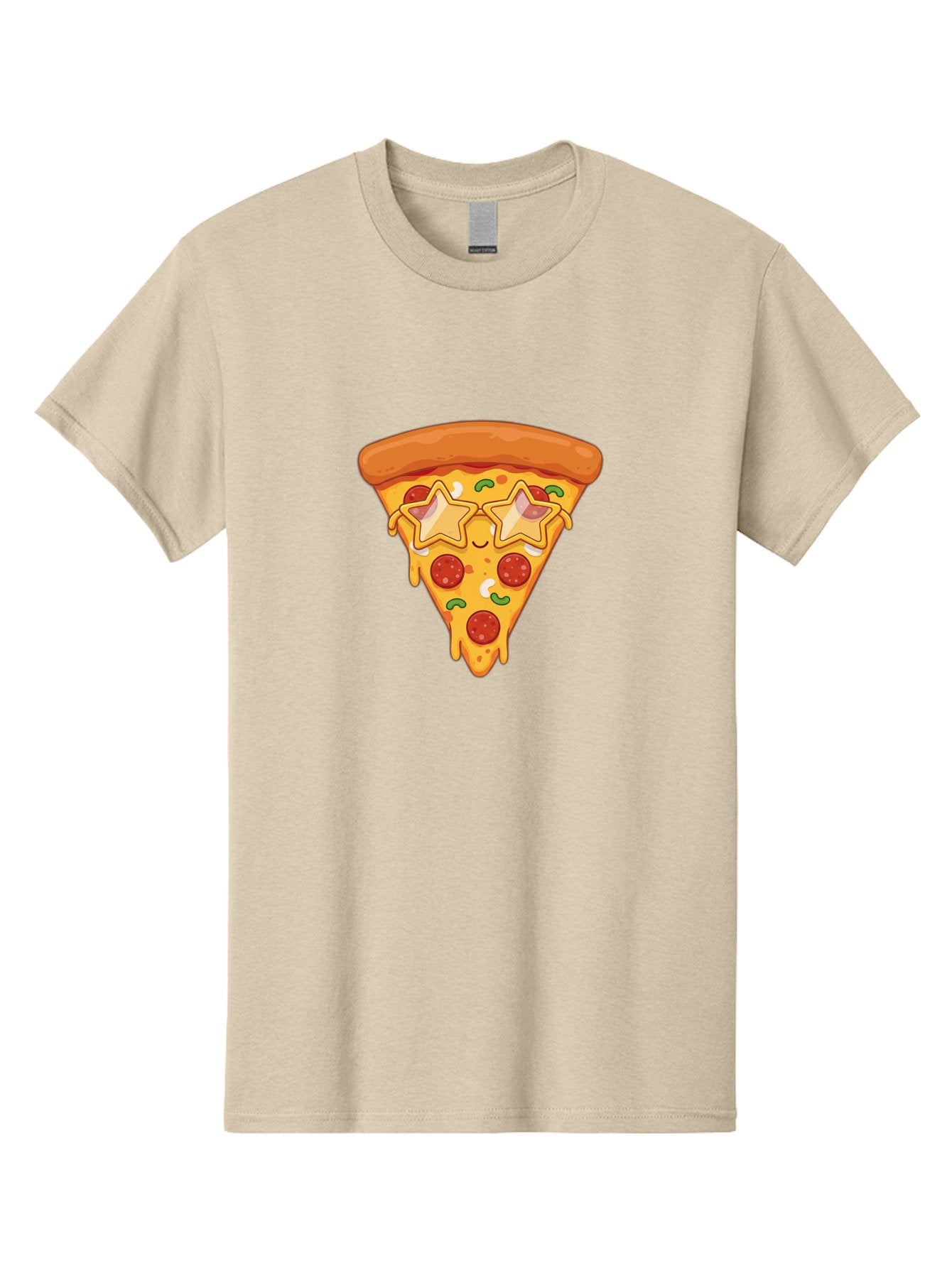 Star-Pizza-Slice Men'S Graphic Tee, 100% Cotton, Comfortable Casual Summer Wear, Machine Washable, Pizza Slice, Melted Cheese, Pepperoni Pizza, Star-Shaped Toppings, Cartoon-Style Pizza, Cheesy Goodness, Savory Delight, Pizza Love, Foodie Fun, Bac452 4