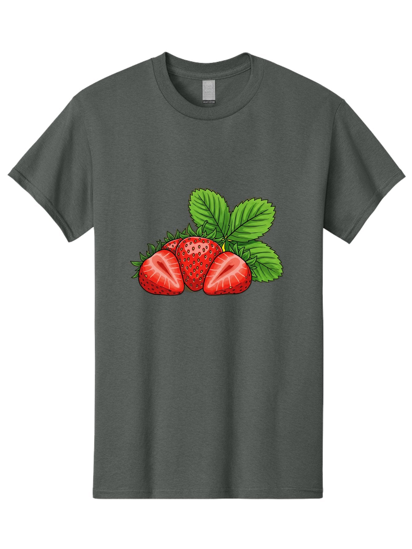 Strawberries-2 Men'S Graphic Tee, 100% Cotton, Comfortable Casual Summer Wear, Machine Washable, Strawberries With Leaves, Fresh Fruit, Vibrant Red Color, Organic Produce, Healthy Snack, Summer Fruits, Sweet Strawberries, Ripe Strawberries Bac457 9
