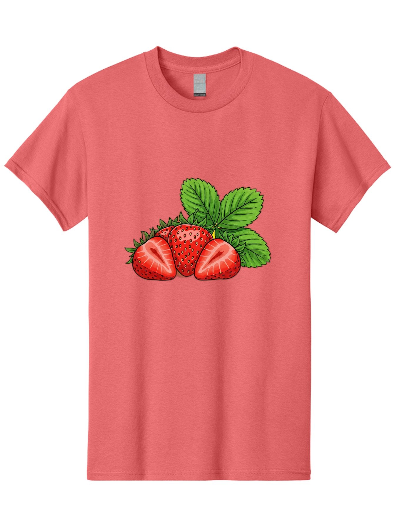 Strawberries-2 Men'S Graphic Tee, 100% Cotton, Comfortable Casual Summer Wear, Machine Washable, Strawberries With Leaves, Fresh Fruit, Vibrant Red Color, Organic Produce, Healthy Snack, Summer Fruits, Sweet Strawberries, Ripe Strawberries Bac457 15
