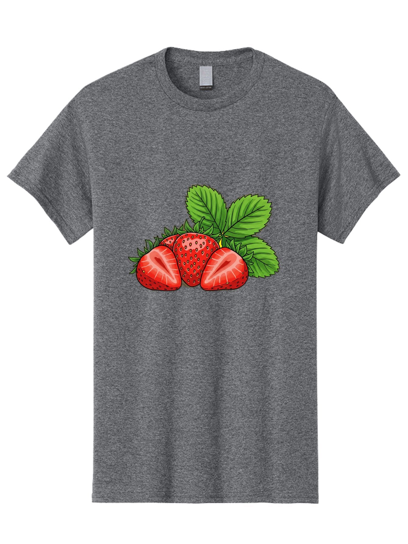 Strawberries-2 Men'S Graphic Tee, 100% Cotton, Comfortable Casual Summer Wear, Machine Washable, Strawberries With Leaves, Fresh Fruit, Vibrant Red Color, Organic Produce, Healthy Snack, Summer Fruits, Sweet Strawberries, Ripe Strawberries Bac457 6