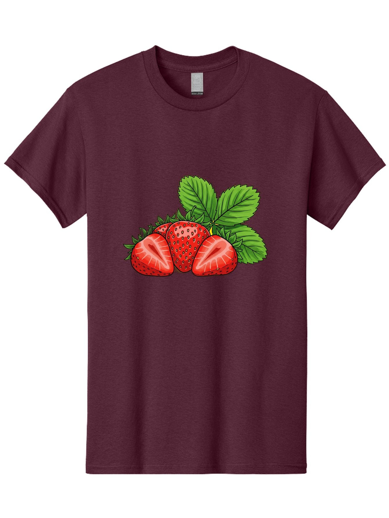 Strawberries-2 Men'S Graphic Tee, 100% Cotton, Comfortable Casual Summer Wear, Machine Washable, Strawberries With Leaves, Fresh Fruit, Vibrant Red Color, Organic Produce, Healthy Snack, Summer Fruits, Sweet Strawberries, Ripe Strawberries Bac457 3