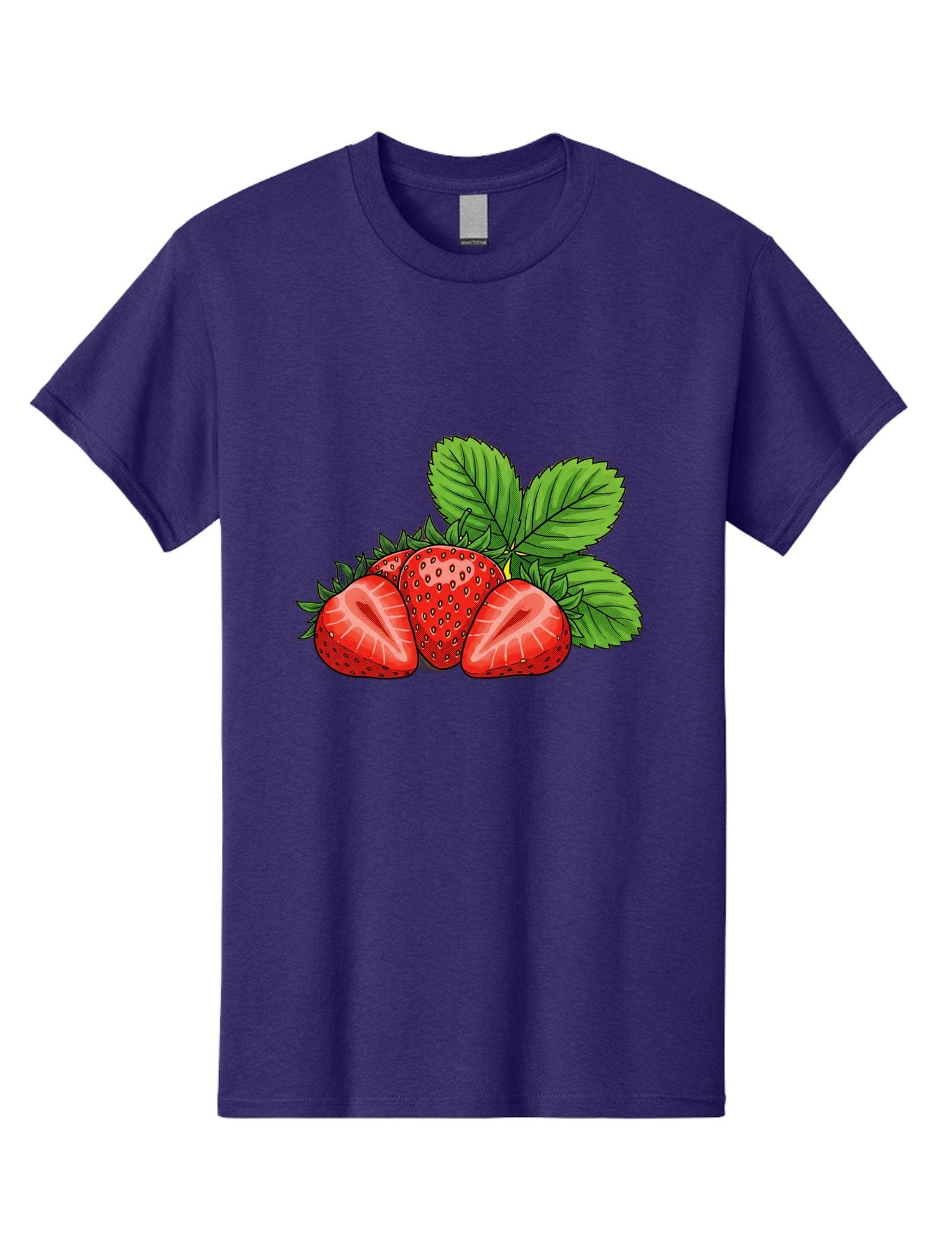 Strawberries-2 Men'S Graphic Tee, 100% Cotton, Comfortable Casual Summer Wear, Machine Washable, Strawberries With Leaves, Fresh Fruit, Vibrant Red Color, Organic Produce, Healthy Snack, Summer Fruits, Sweet Strawberries, Ripe Strawberries Bac457