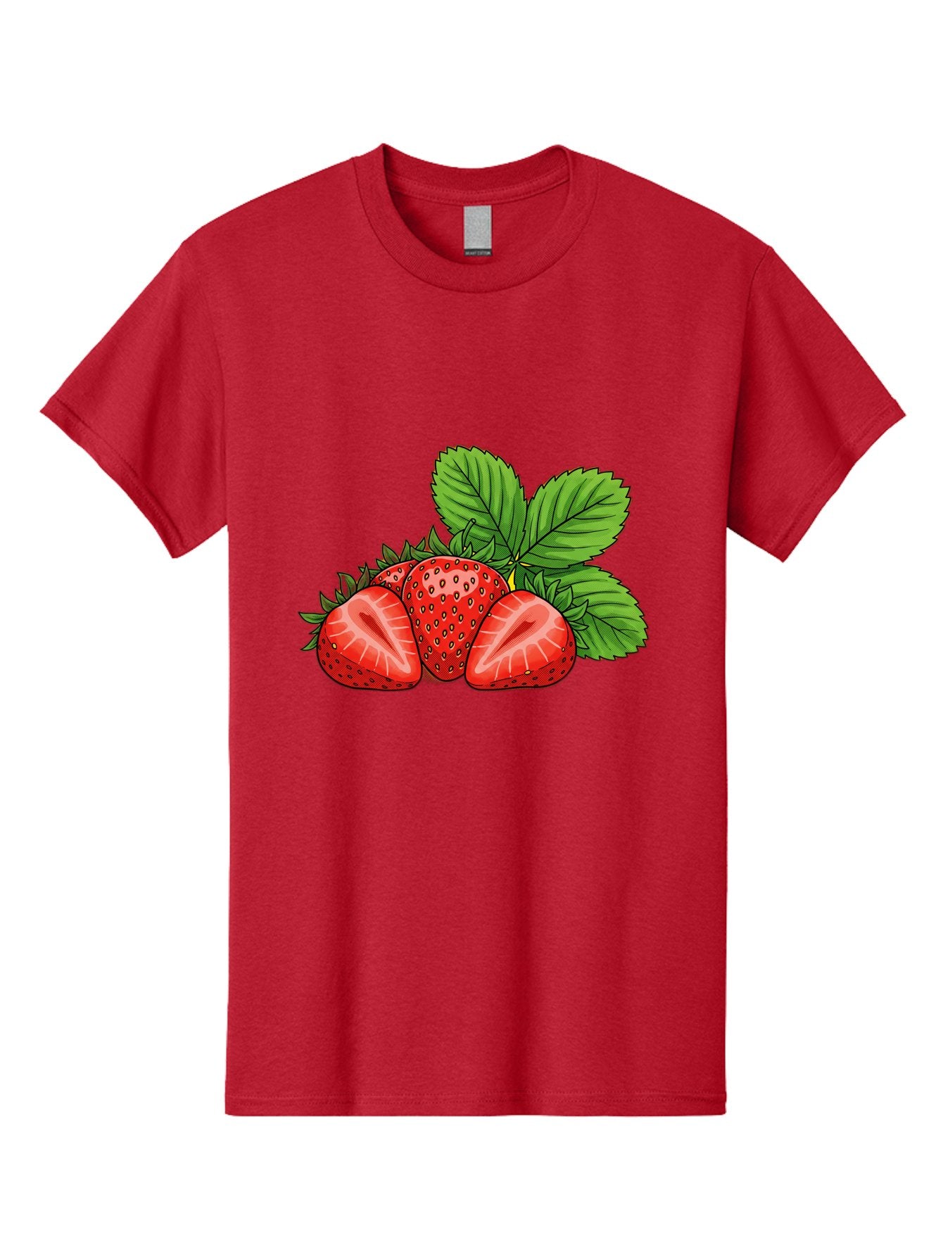 Strawberries-2 Men'S Graphic Tee, 100% Cotton, Comfortable Casual Summer Wear, Machine Washable, Strawberries With Leaves, Fresh Fruit, Vibrant Red Color, Organic Produce, Healthy Snack, Summer Fruits, Sweet Strawberries, Ripe Strawberries Bac457 10
