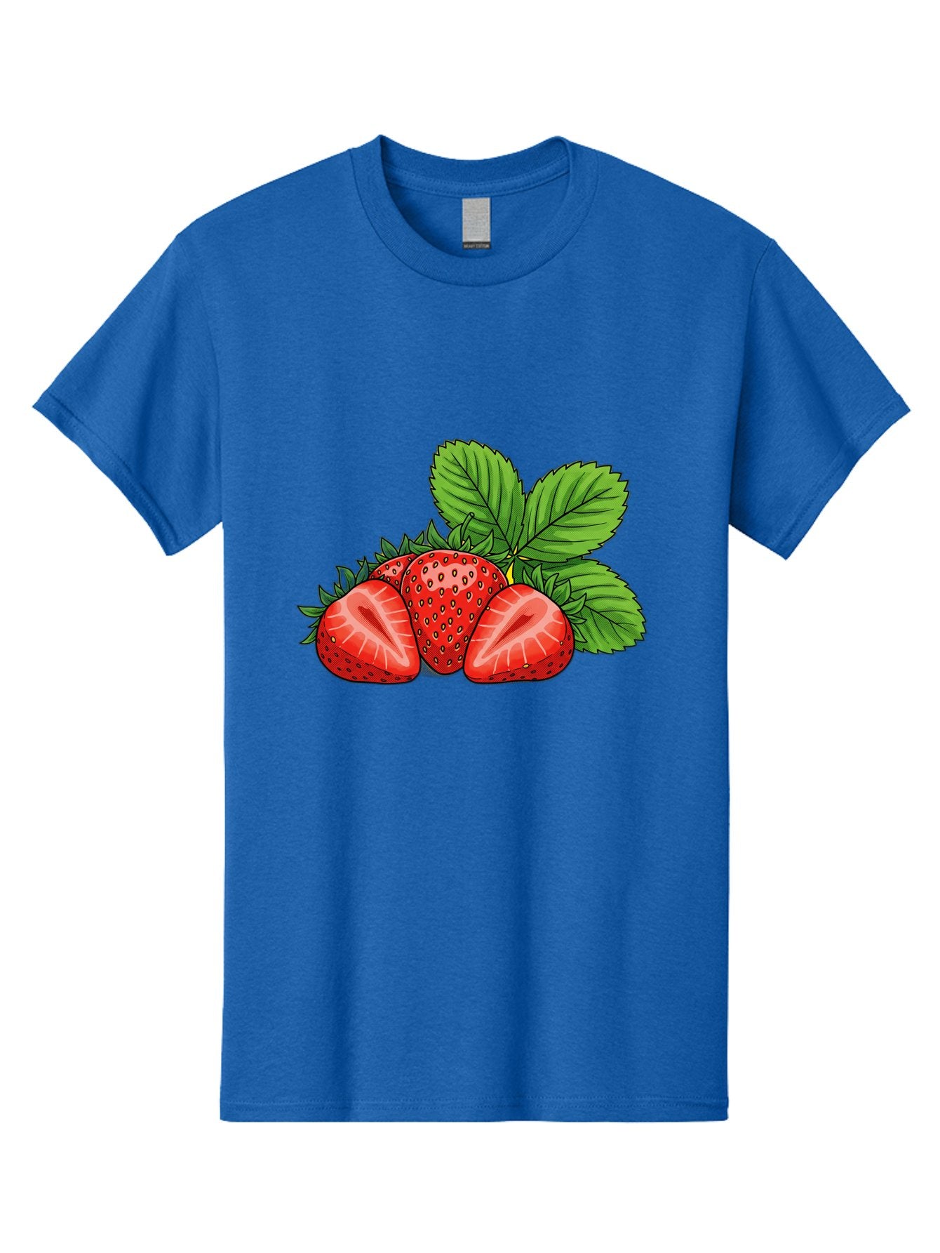 Strawberries-2 Men'S Graphic Tee, 100% Cotton, Comfortable Casual Summer Wear, Machine Washable, Strawberries With Leaves, Fresh Fruit, Vibrant Red Color, Organic Produce, Healthy Snack, Summer Fruits, Sweet Strawberries, Ripe Strawberries Bac457 4