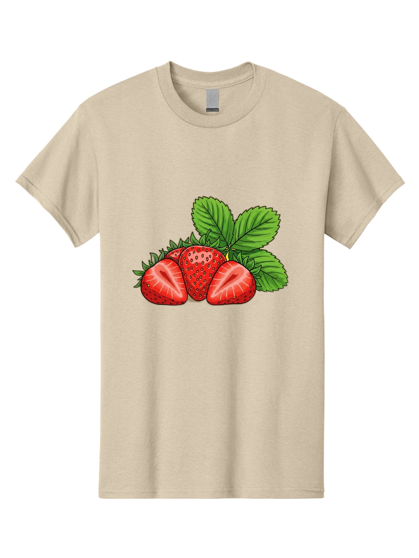 Strawberries-2 Men'S Graphic Tee, 100% Cotton, Comfortable Casual Summer Wear, Machine Washable, Strawberries With Leaves, Fresh Fruit, Vibrant Red Color, Organic Produce, Healthy Snack, Summer Fruits, Sweet Strawberries, Ripe Strawberries Bac457 5