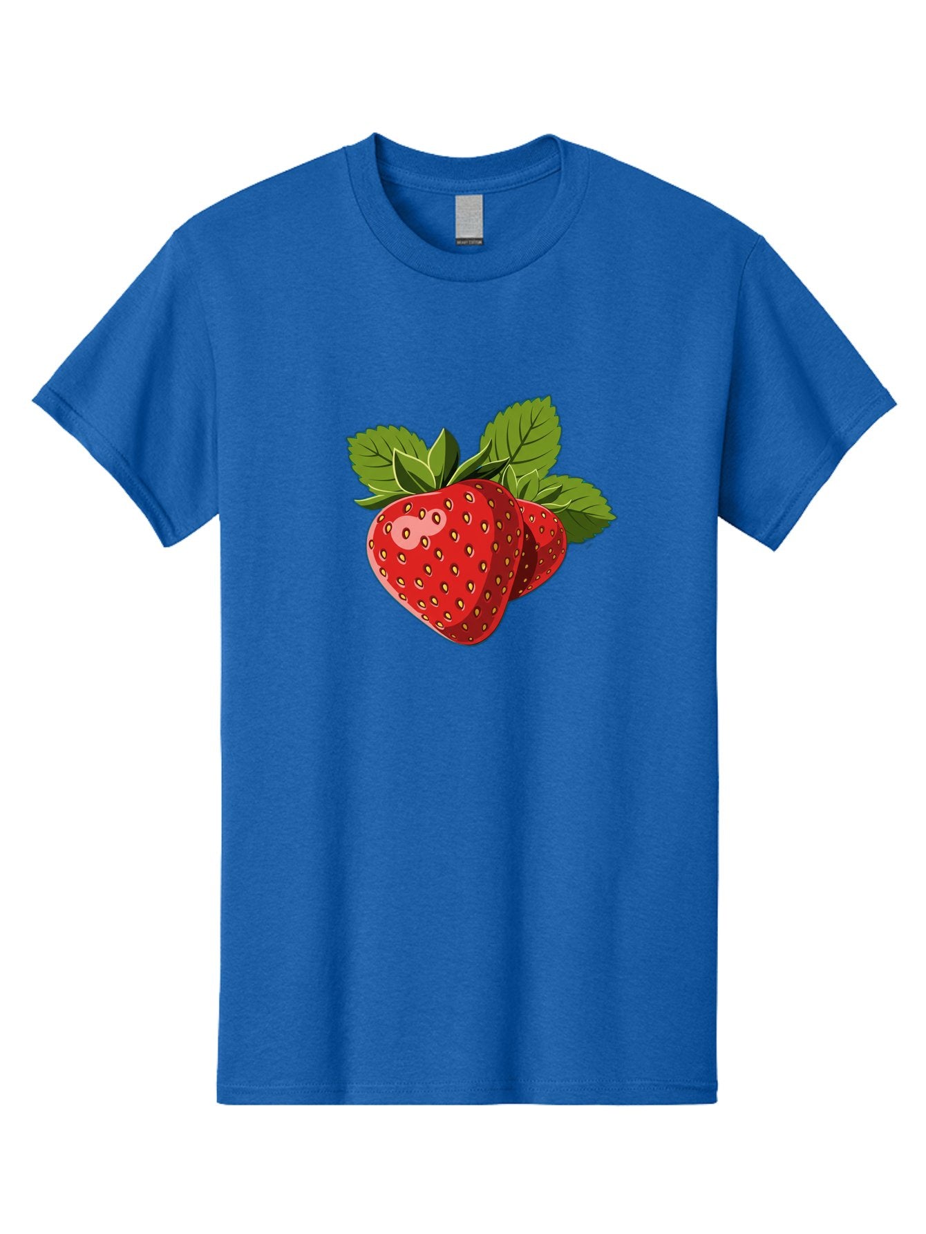 Strawberries Men'S Graphic Tee, 100% Cotton, Comfortable Casual Summer Wear, Machine Washable, Strawberries With Leaves, Fresh Fruit, Red Strawberries, Strawberry Illustration, Sweet Treats, Healthy Snacks, Green Leaves, Ripe Strawberries, Bac463 10