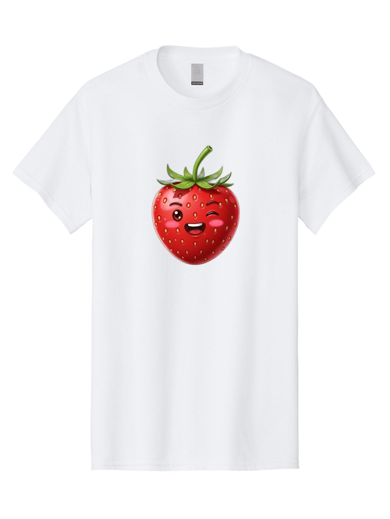 Strawberry-1 Men'S Graphic Tee, 100% Cotton, Comfortable Casual Summer Wear, Machine Washable, Winking Strawberry Emoji, Cartoon Strawberry, Funny Fruit, Red Strawberry, Smiling Face, Cute Character, Playful Emoji, Winking Face, Bac464 11