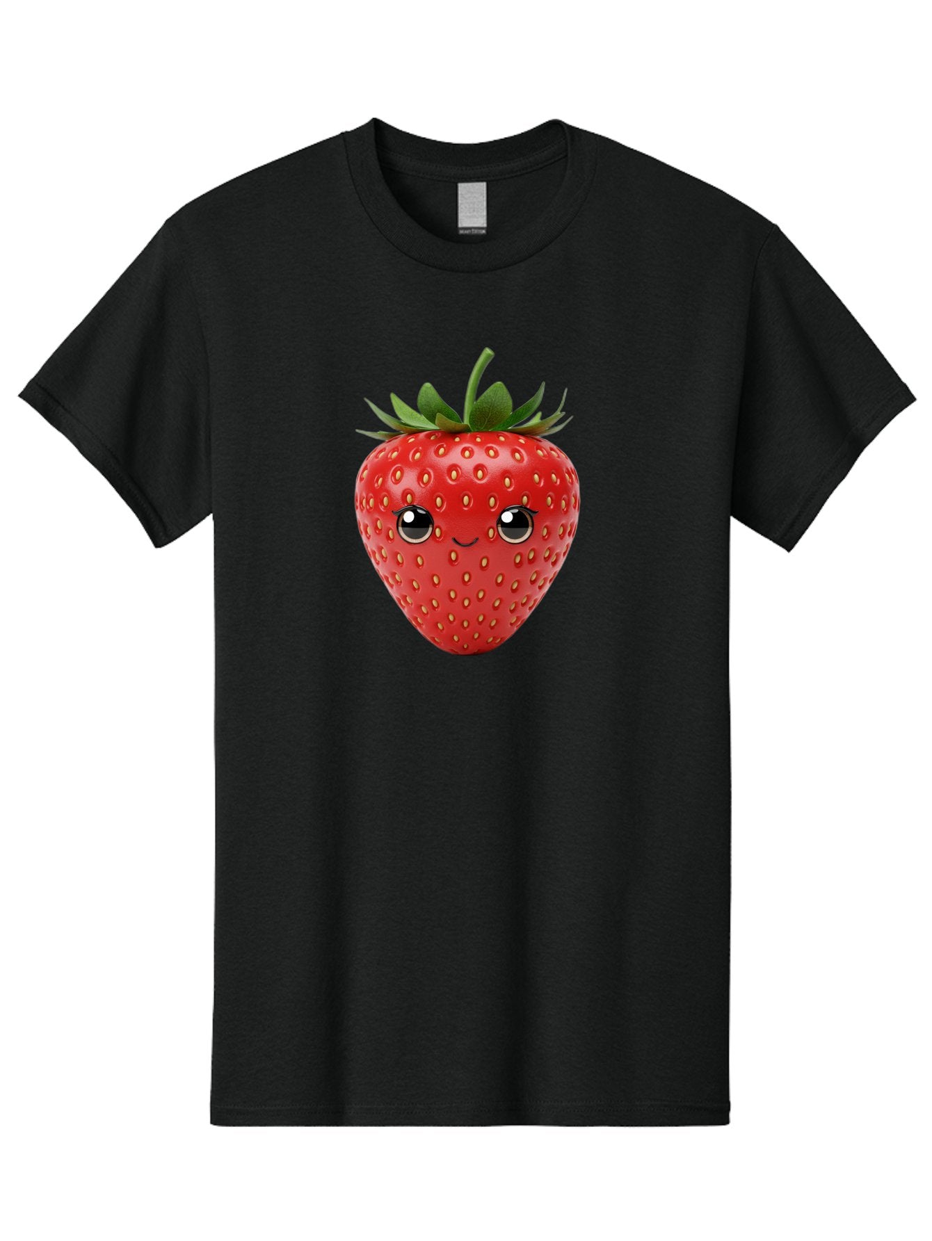 Strawberry-2 Men'S Graphic Tee, 100% Cotton, Comfortable Casual Summer Wear, Machine Washable, Cartoon Strawberry, Cute Fruit, Smiling Face, Adorable Character, Kawaii Design, Fruit Illustration, Red Strawberry, Funny Face, Cartoon Character, Bac465 13