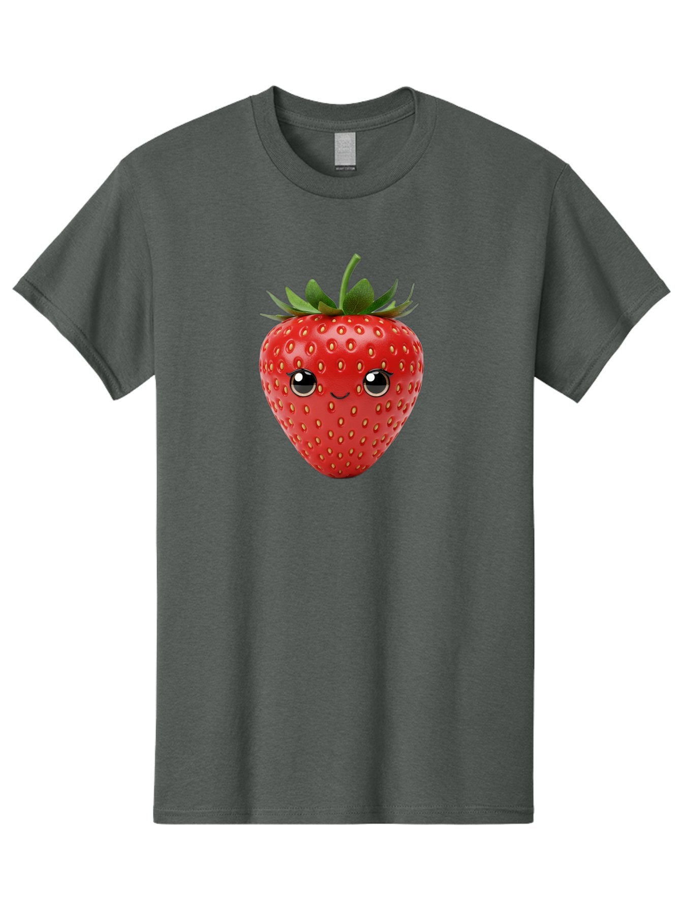 Strawberry-2 Men'S Graphic Tee, 100% Cotton, Comfortable Casual Summer Wear, Machine Washable, Cartoon Strawberry, Cute Fruit, Smiling Face, Adorable Character, Kawaii Design, Fruit Illustration, Red Strawberry, Funny Face, Cartoon Character, Bac465 10