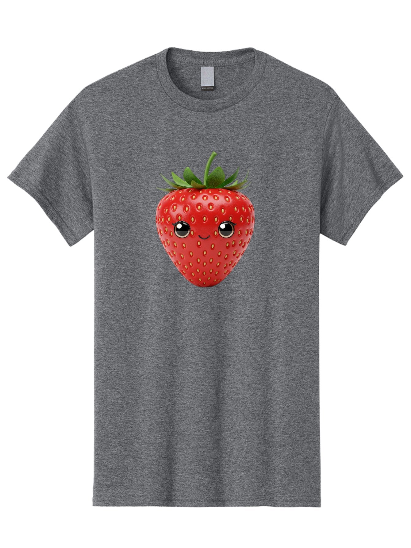 Strawberry-2 Men'S Graphic Tee, 100% Cotton, Comfortable Casual Summer Wear, Machine Washable, Cartoon Strawberry, Cute Fruit, Smiling Face, Adorable Character, Kawaii Design, Fruit Illustration, Red Strawberry, Funny Face, Cartoon Character, Bac465 14