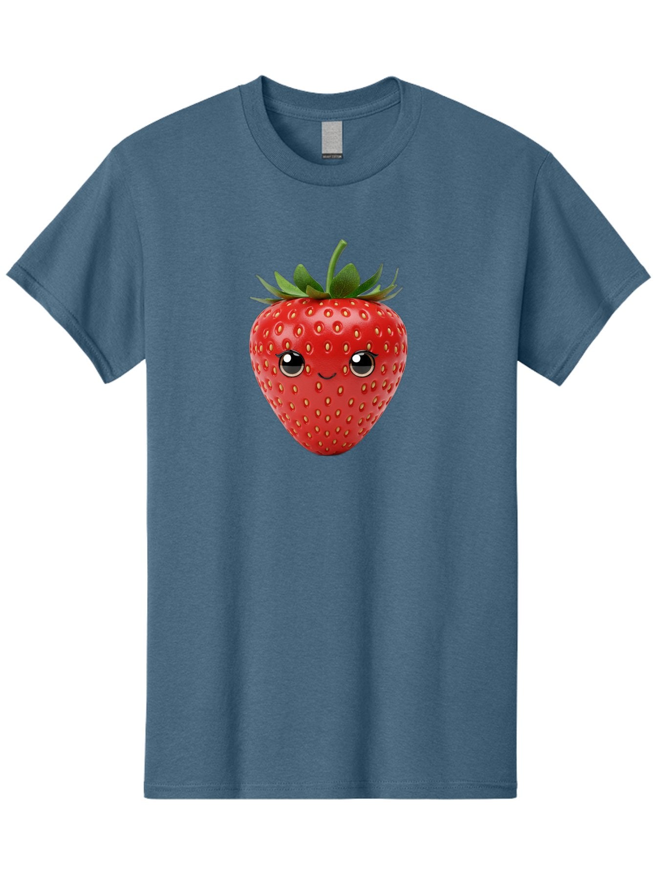 Strawberry-2 Men'S Graphic Tee, 100% Cotton, Comfortable Casual Summer Wear, Machine Washable, Cartoon Strawberry, Cute Fruit, Smiling Face, Adorable Character, Kawaii Design, Fruit Illustration, Red Strawberry, Funny Face, Cartoon Character, Bac465 8