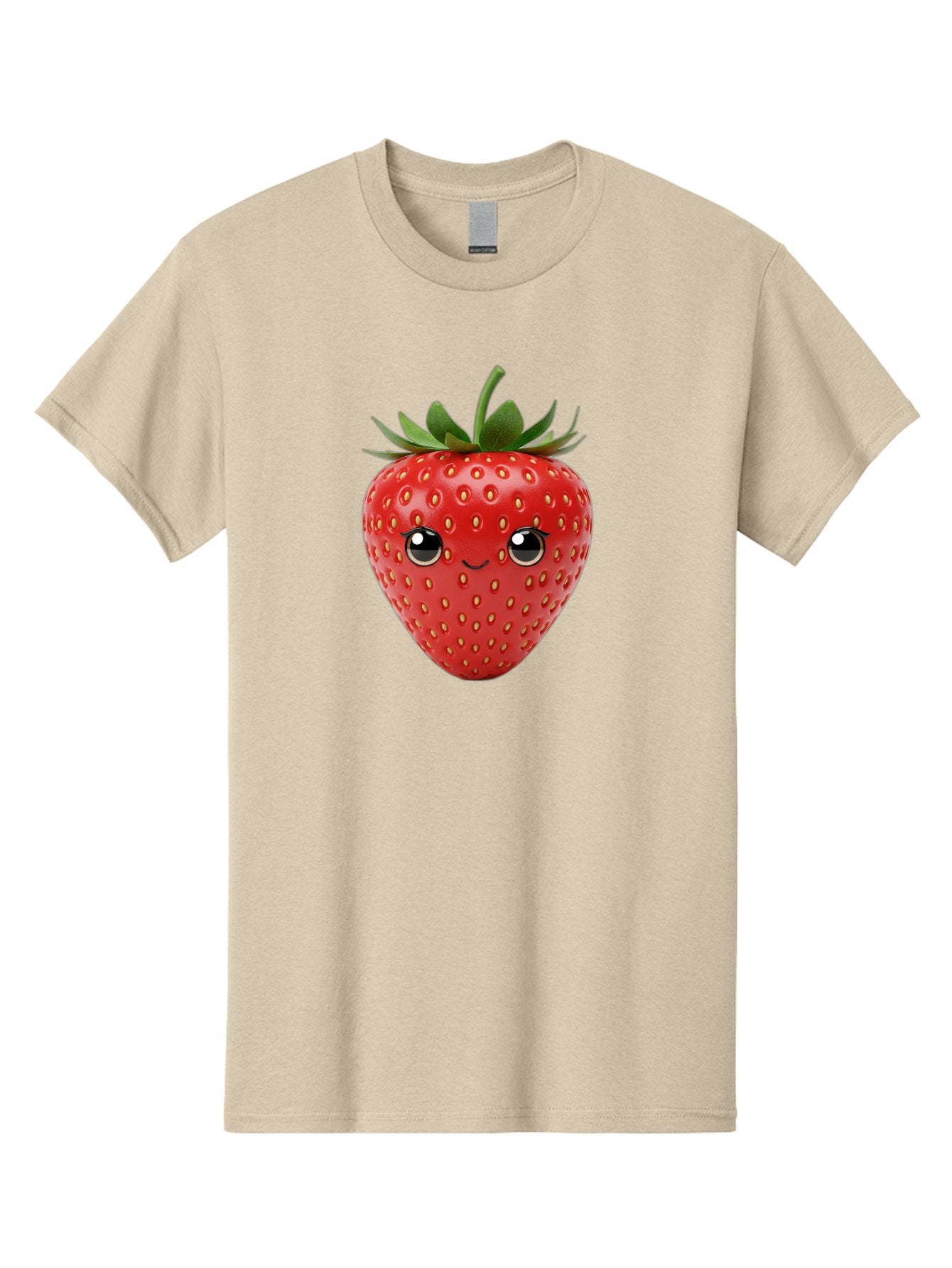 Strawberry-2 Men'S Graphic Tee, 100% Cotton, Comfortable Casual Summer Wear, Machine Washable, Cartoon Strawberry, Cute Fruit, Smiling Face, Adorable Character, Kawaii Design, Fruit Illustration, Red Strawberry, Funny Face, Cartoon Character, Bac465 15