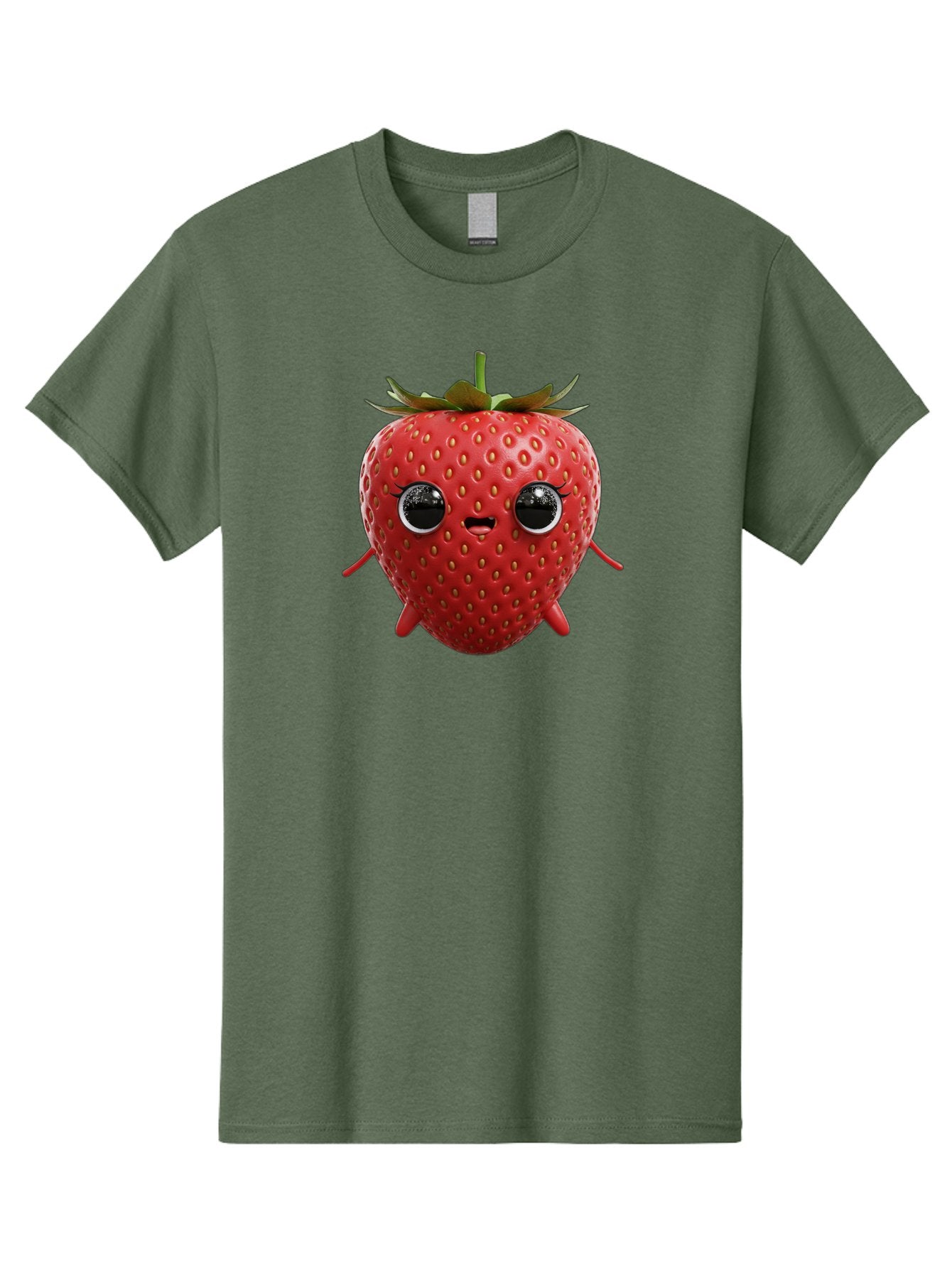 Strawberry-3 Men'S Graphic Tee, 100% Cotton, Comfortable Casual Summer Wear, Machine Washable, Cartoon Strawberry, Animated Fruit, Funny Character, Red Strawberry, Cute Face, Kawaii Art, Fruit Illustration, Playful Design, Digital Art, Bac466 15