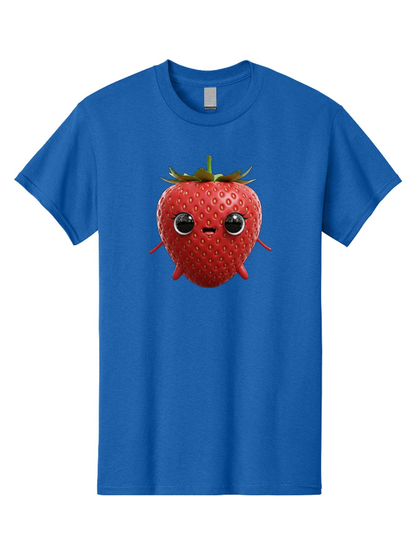 Strawberry-3 Men'S Graphic Tee, 100% Cotton, Comfortable Casual Summer Wear, Machine Washable, Cartoon Strawberry, Animated Fruit, Funny Character, Red Strawberry, Cute Face, Kawaii Art, Fruit Illustration, Playful Design, Digital Art, Bac466 10