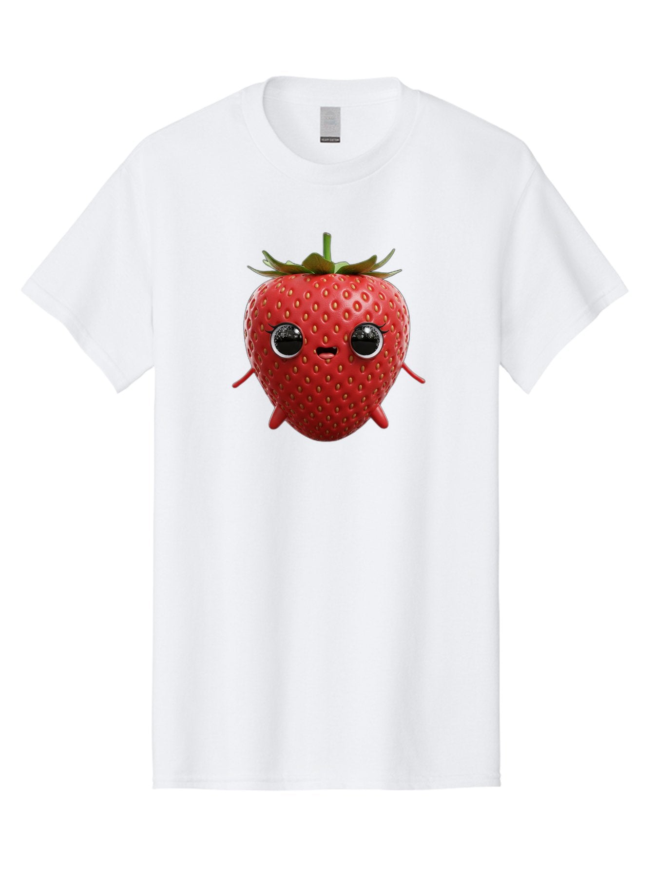 Strawberry-3 Men'S Graphic Tee, 100% Cotton, Comfortable Casual Summer Wear, Machine Washable, Cartoon Strawberry, Animated Fruit, Funny Character, Red Strawberry, Cute Face, Kawaii Art, Fruit Illustration, Playful Design, Digital Art, Bac466 5