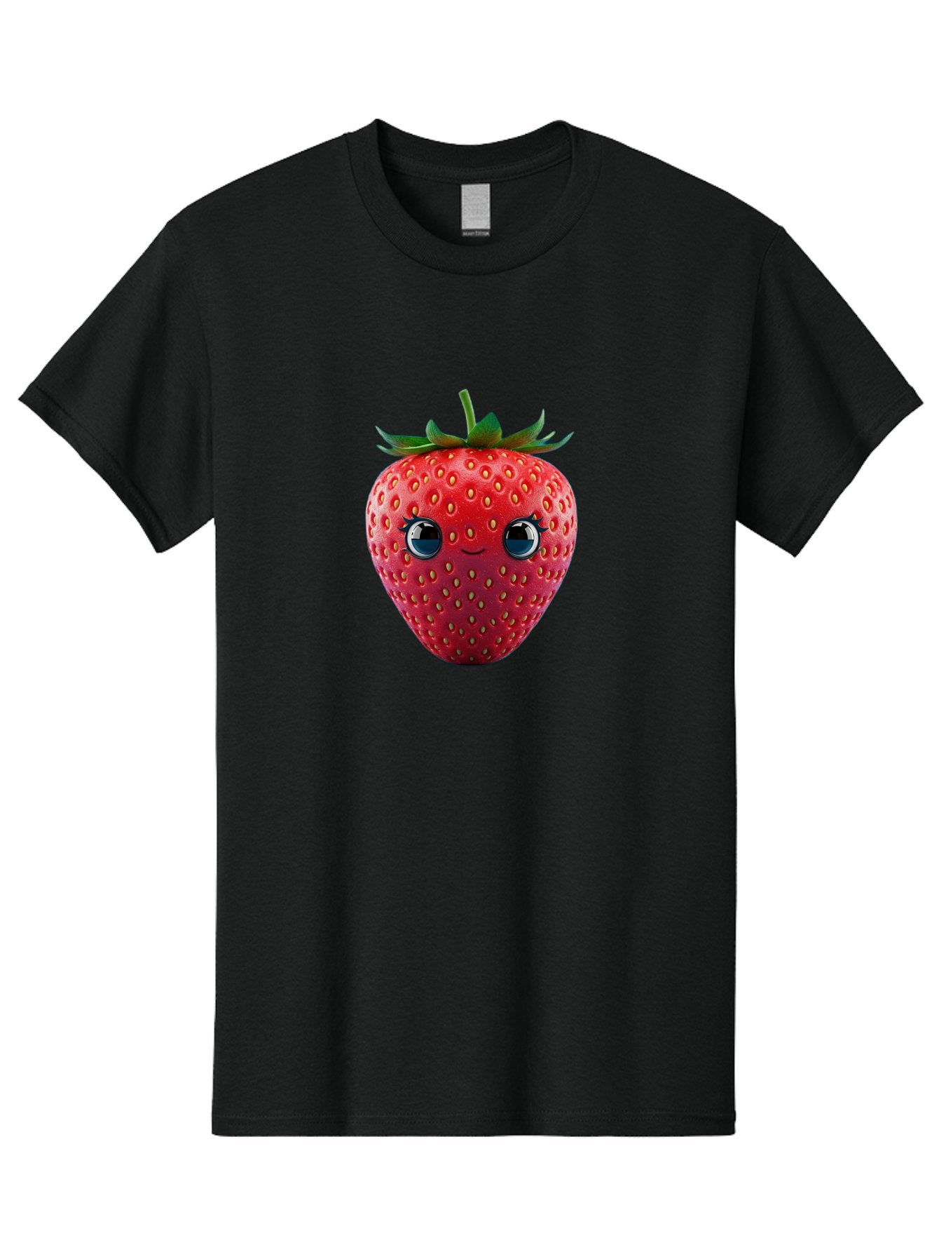 Strawberry-4 Men'S Graphic Tee, 100% Cotton, Comfortable Casual Summer Wear, Machine Washable, Cartoon Strawberry, Strawberry With Face, Smiling Fruit, Red Strawberry, Cute Character, Kawaii, Happy Strawberry, 3D Illustration, Adorable Design Bac467 9