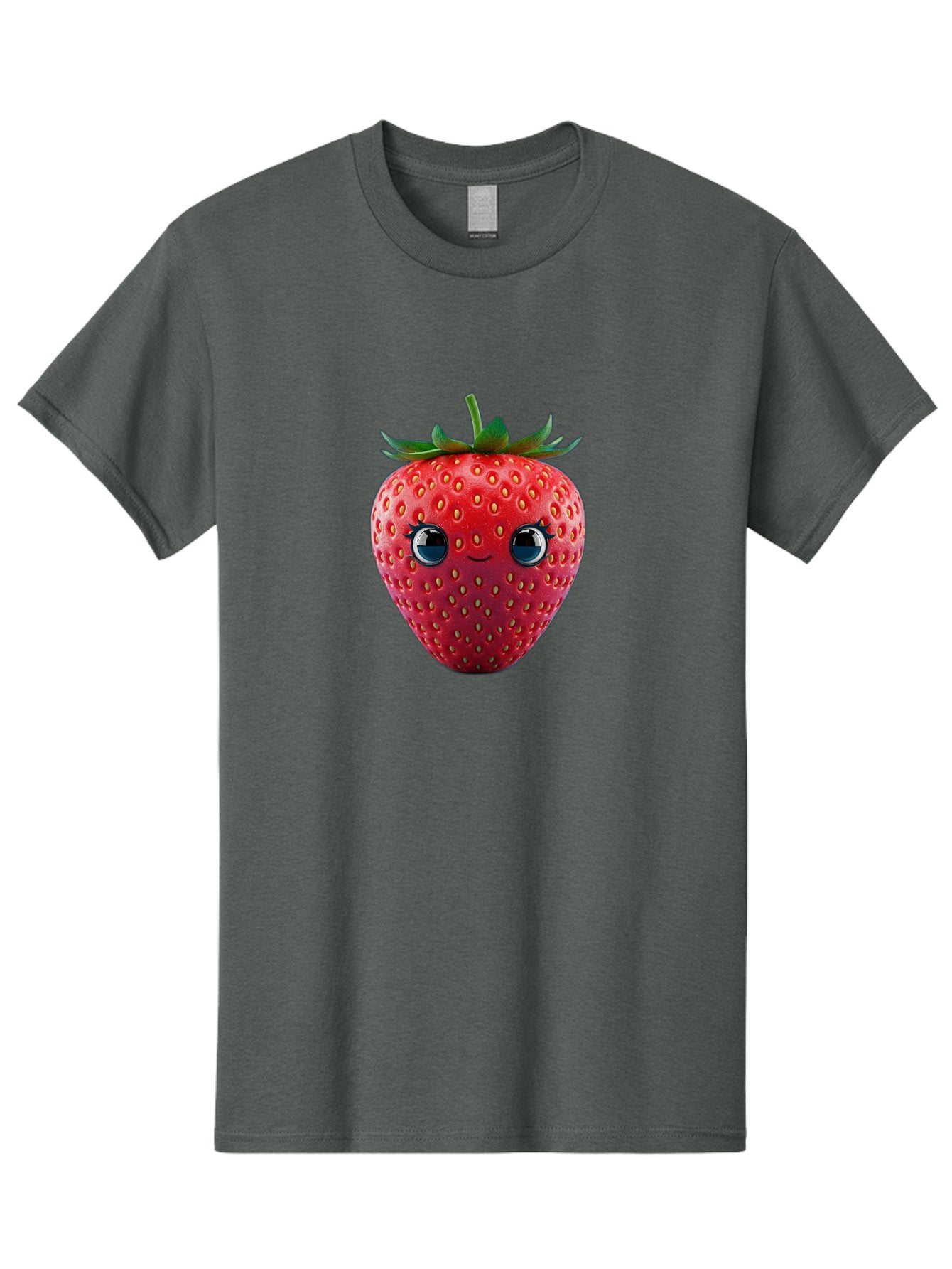 Strawberry-4 Men'S Graphic Tee, 100% Cotton, Comfortable Casual Summer Wear, Machine Washable, Cartoon Strawberry, Strawberry With Face, Smiling Fruit, Red Strawberry, Cute Character, Kawaii, Happy Strawberry, 3D Illustration, Adorable Design Bac467 11
