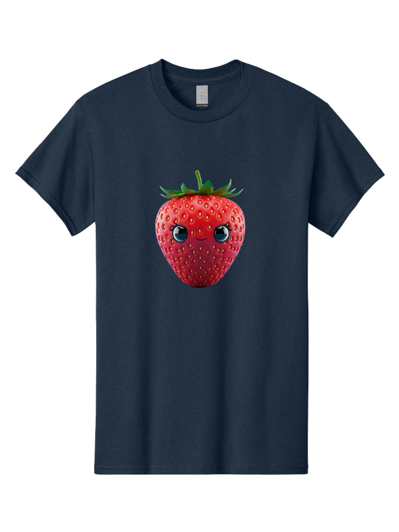 Strawberry-4 Men'S Graphic Tee, 100% Cotton, Comfortable Casual Summer Wear, Machine Washable, Cartoon Strawberry, Strawberry With Face, Smiling Fruit, Red Strawberry, Cute Character, Kawaii, Happy Strawberry, 3D Illustration, Adorable Design Bac467 7
