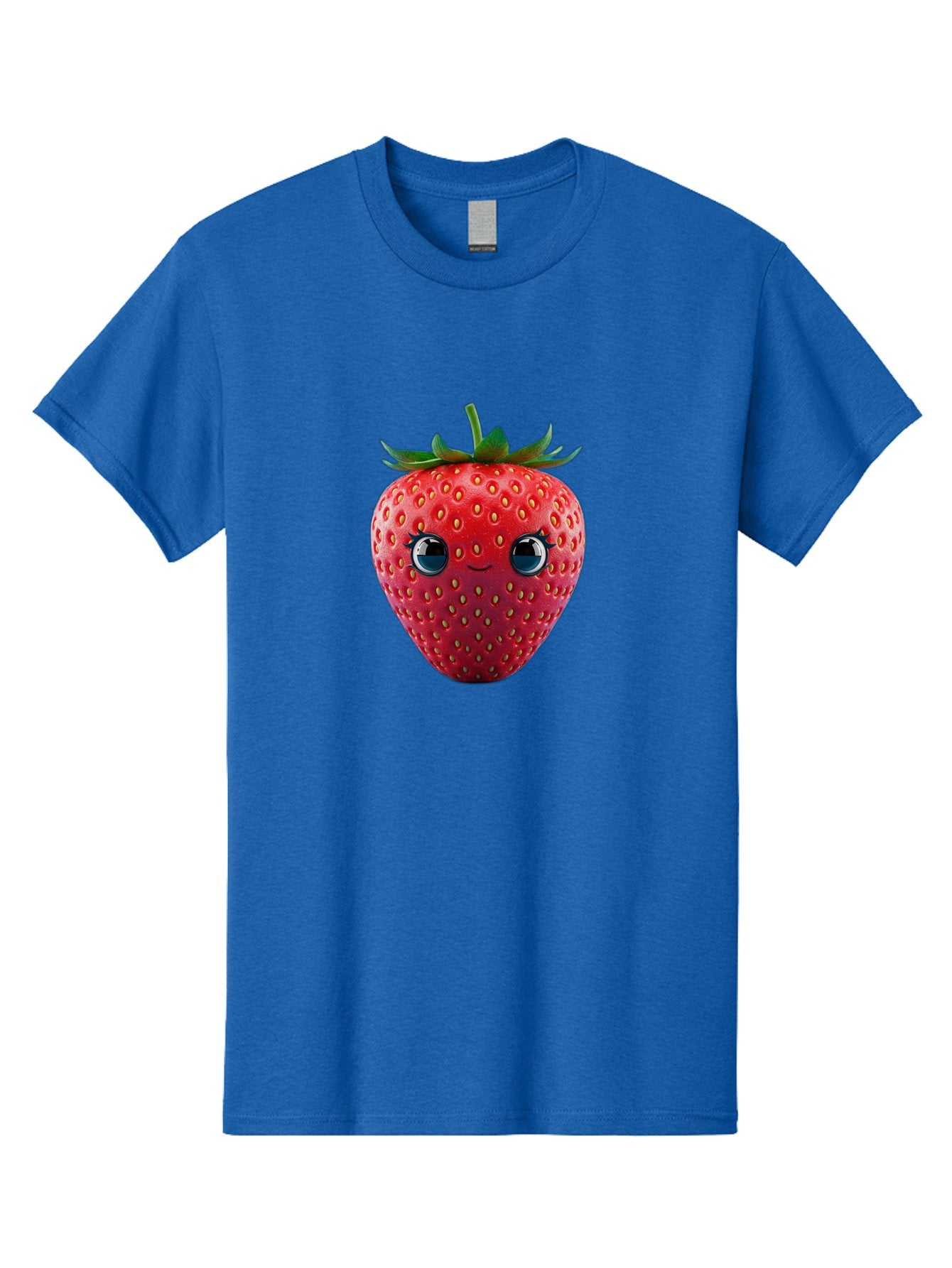 Strawberry-4 Men'S Graphic Tee, 100% Cotton, Comfortable Casual Summer Wear, Machine Washable, Cartoon Strawberry, Strawberry With Face, Smiling Fruit, Red Strawberry, Cute Character, Kawaii, Happy Strawberry, 3D Illustration, Adorable Design Bac467 13