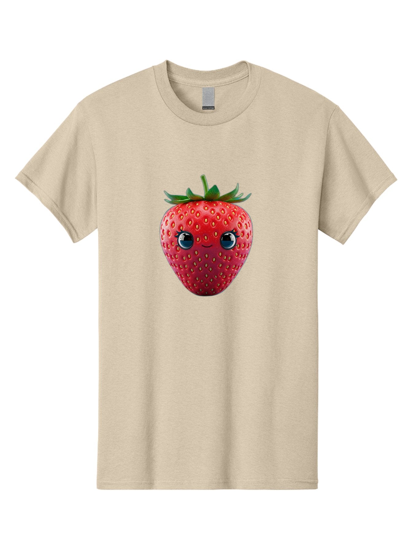 Strawberry-4 Men'S Graphic Tee, 100% Cotton, Comfortable Casual Summer Wear, Machine Washable, Cartoon Strawberry, Strawberry With Face, Smiling Fruit, Red Strawberry, Cute Character, Kawaii, Happy Strawberry, 3D Illustration, Adorable Design Bac467 8