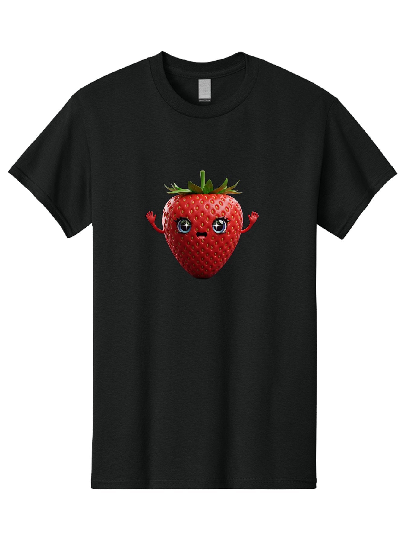 Strawberry-5 Men'S Graphic Tee, 100% Cotton, Comfortable Casual Summer Wear, Machine Washable, Cartoon Strawberry, Fruit Character, Smiling Face, Cute Illustration, Vibrant Red, Playful Vibe, Funny Character, Food Mascot, Bac468 8