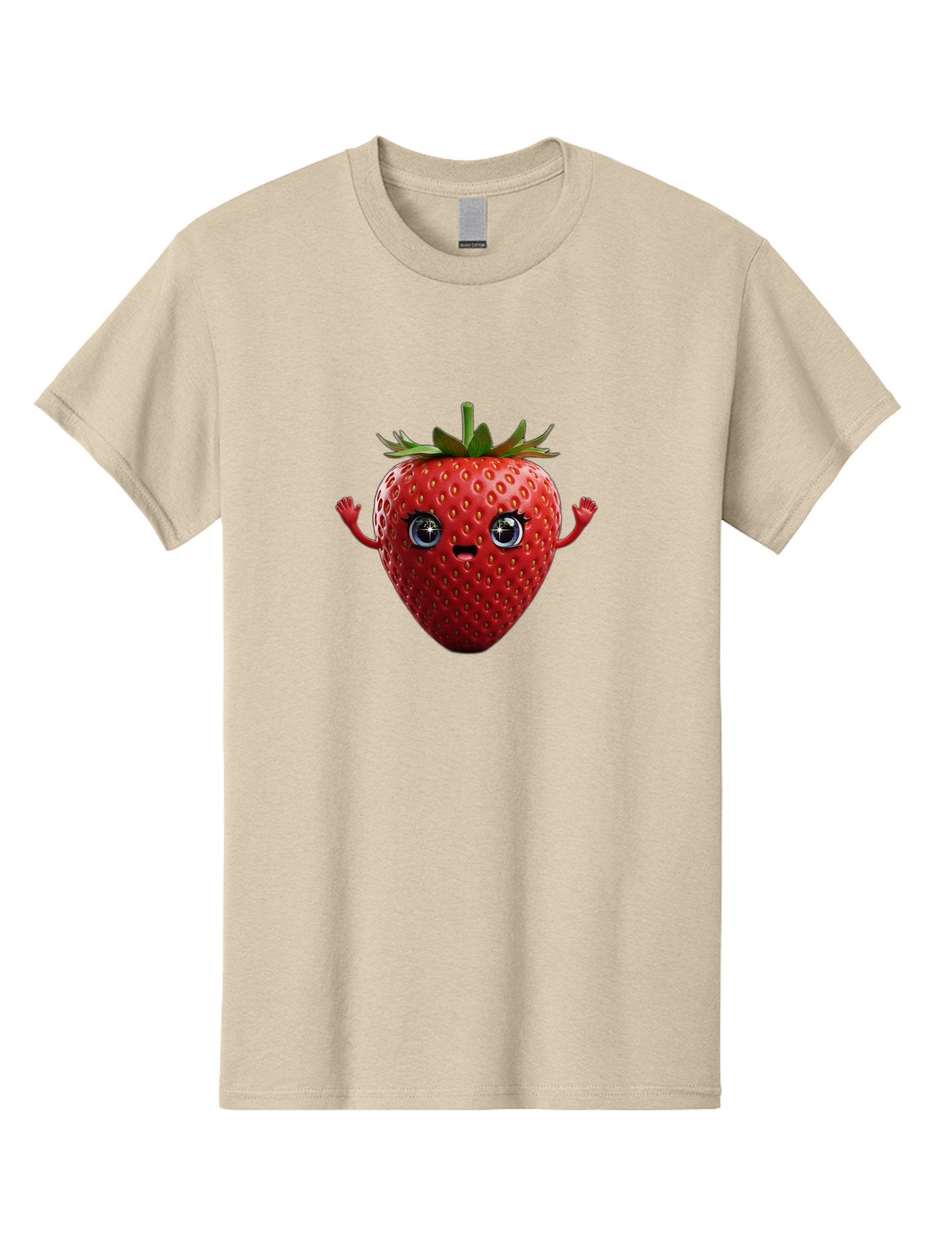 Strawberry-5 Men'S Graphic Tee, 100% Cotton, Comfortable Casual Summer Wear, Machine Washable, Cartoon Strawberry, Fruit Character, Smiling Face, Cute Illustration, Vibrant Red, Playful Vibe, Funny Character, Food Mascot, Bac468 13